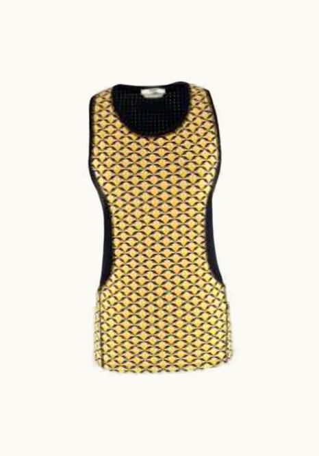 Fendi Fendi Black & Yellow Monster Print Mesh Racer-Back Vest
