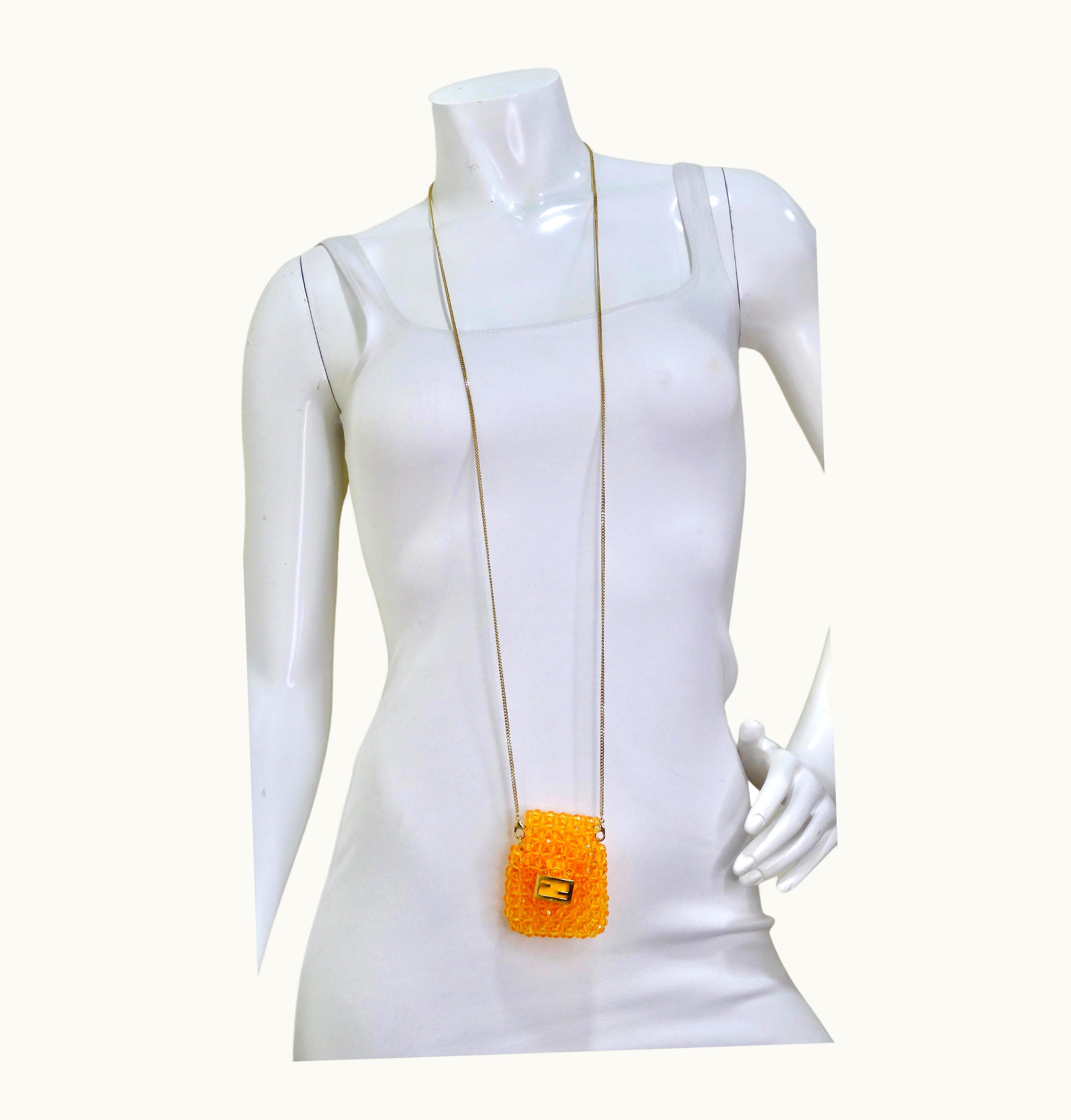 Fendi Fendi Glass VItello King Beaded Mini Pico Baguette Charm