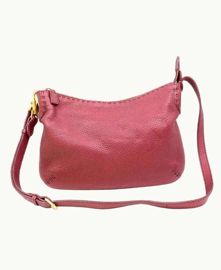 Fendi Fendi Hobo Bordeaux Selleria 870355 Burgundy Leather Messenger Bag