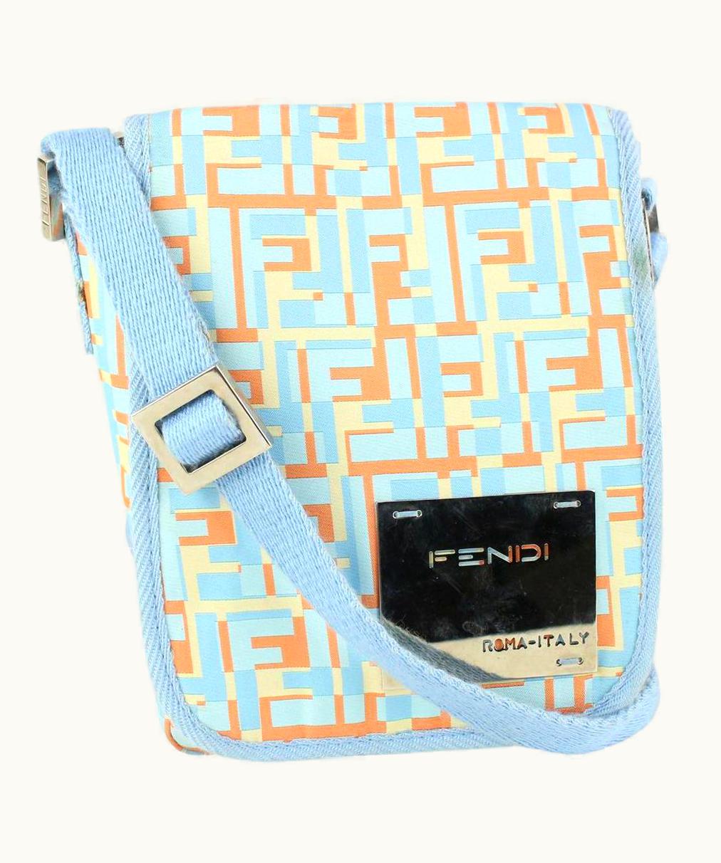 Fendi Fendi Multicolor Blue Monogram Ff Zucca Mini Crossbody 914ff43