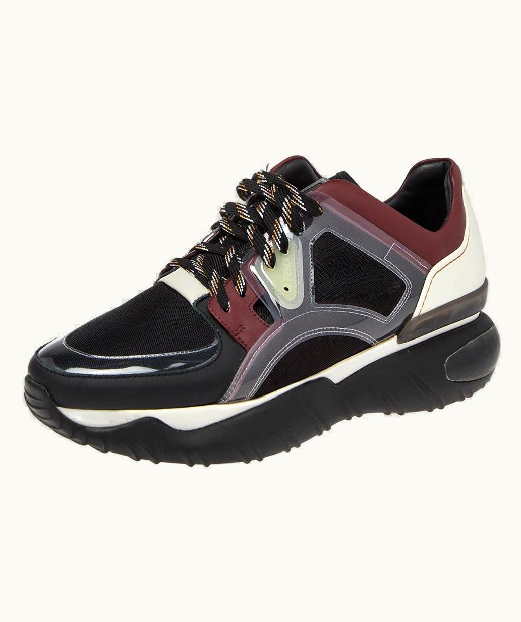 Fendi Fendi Multicolor Pvc And Leather Lace Up Sneakers UZ0599217