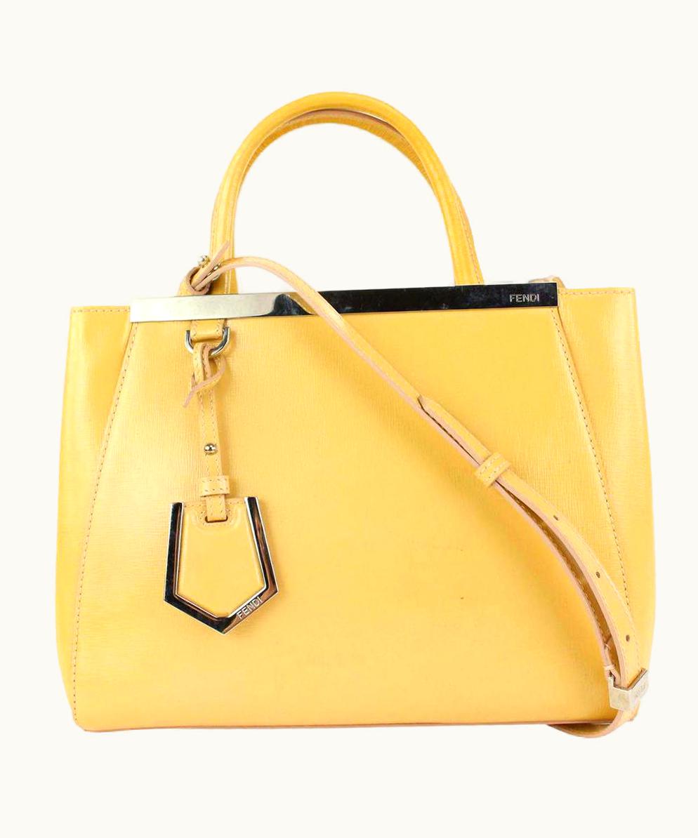 Fendi Fendi Yellow Leather 2Jours 2way Crossbody Tote Bag 920ff51