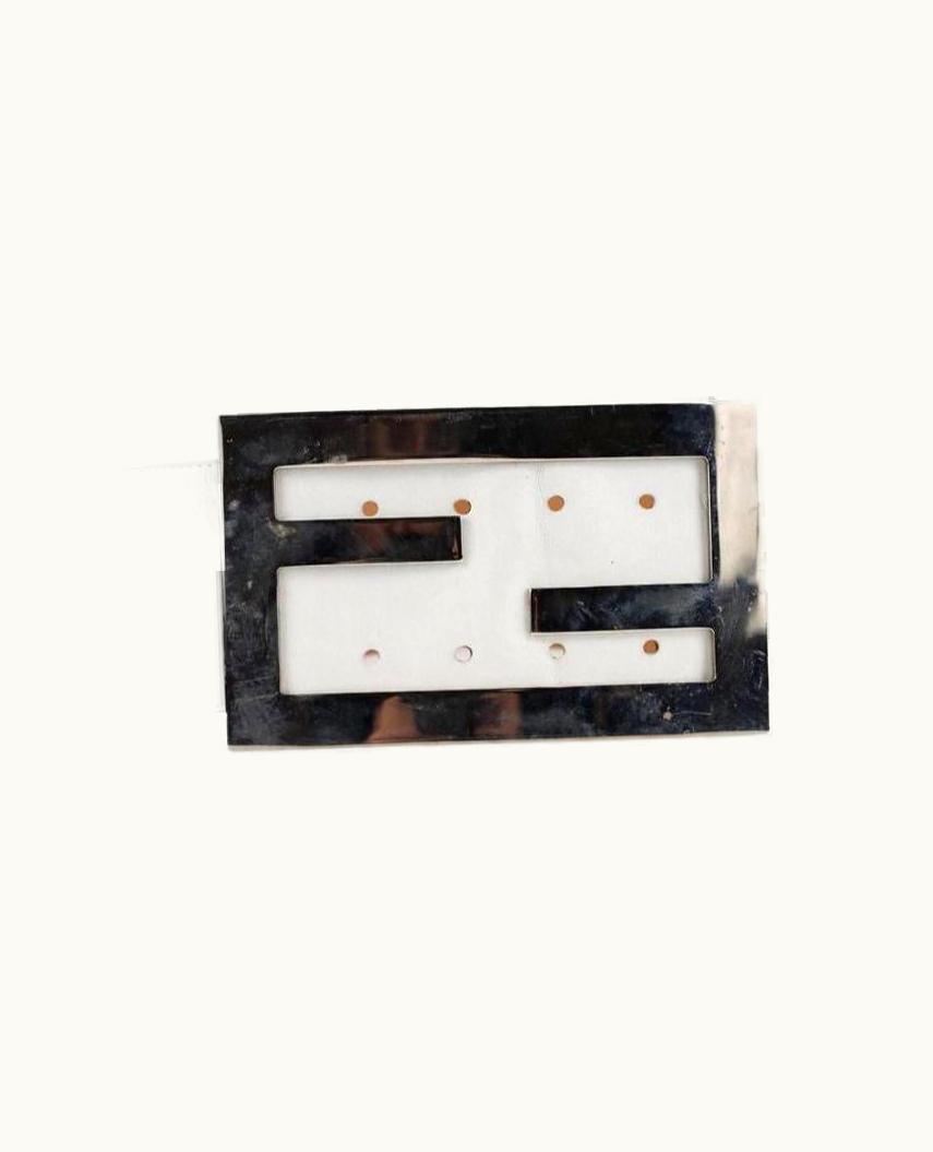 Fendi Fendi Oversized White Ff Logo Leather Waist Belt 331ff223