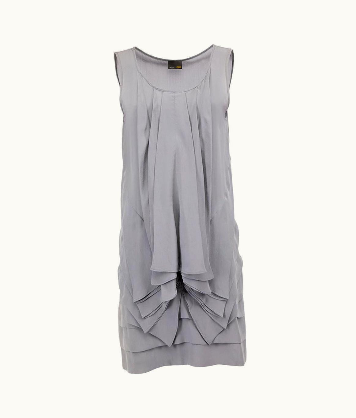 Fendi Fendi Women' Grey Draped Layer Panel Mini Dress