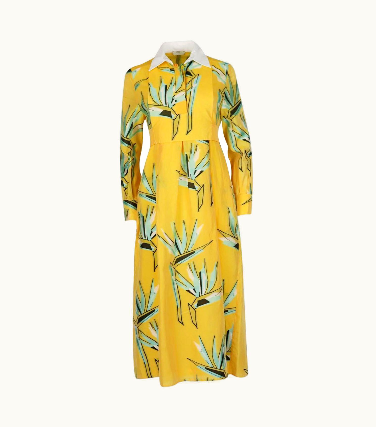 Fendi Fendi Jacquard Cotton Blend Midi Dress It 40 Uk