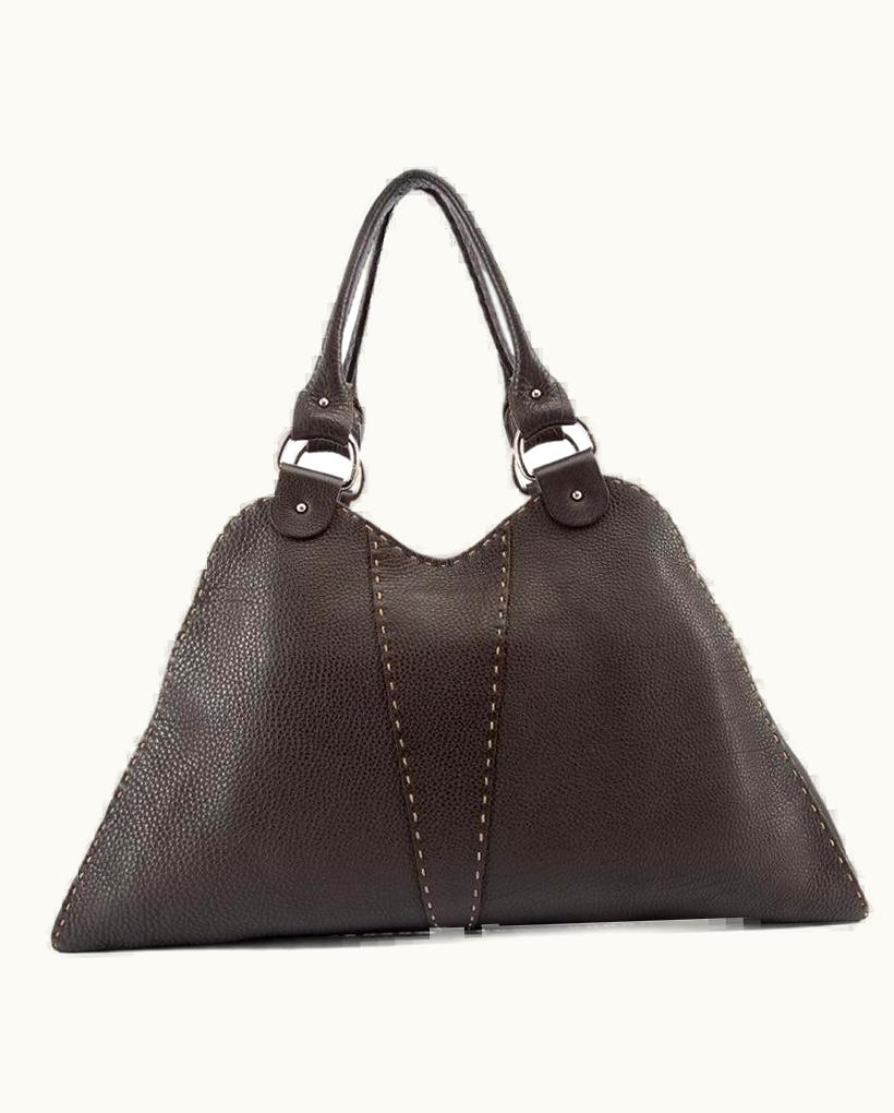 Fendi Fendi Women' Brown Leather Selleria Sporty Tote Bag