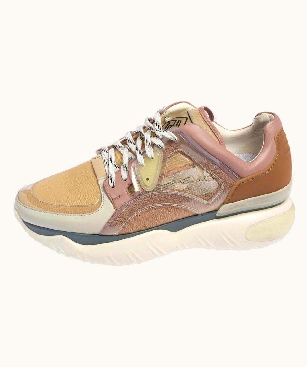 Fendi Fendi Multicolor Leather And Mesh Lace Up Sneakers UZ0599248