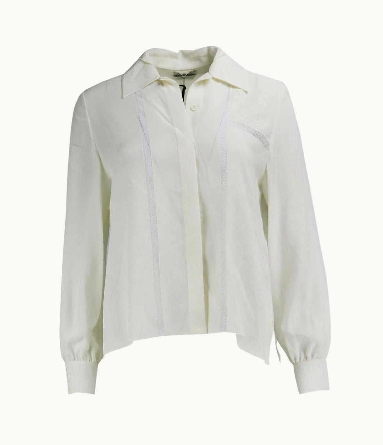 Fendi Fendi Embroidered Lace Paneled Silk Blouse It 40 Uk