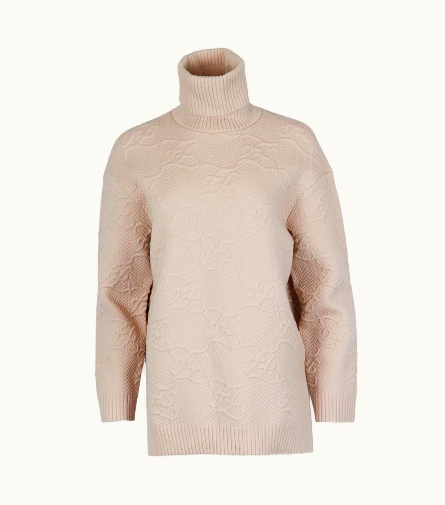 Fendi Fendi Ff Embossed Knitted Turtleneck Sweater It 38 Uk