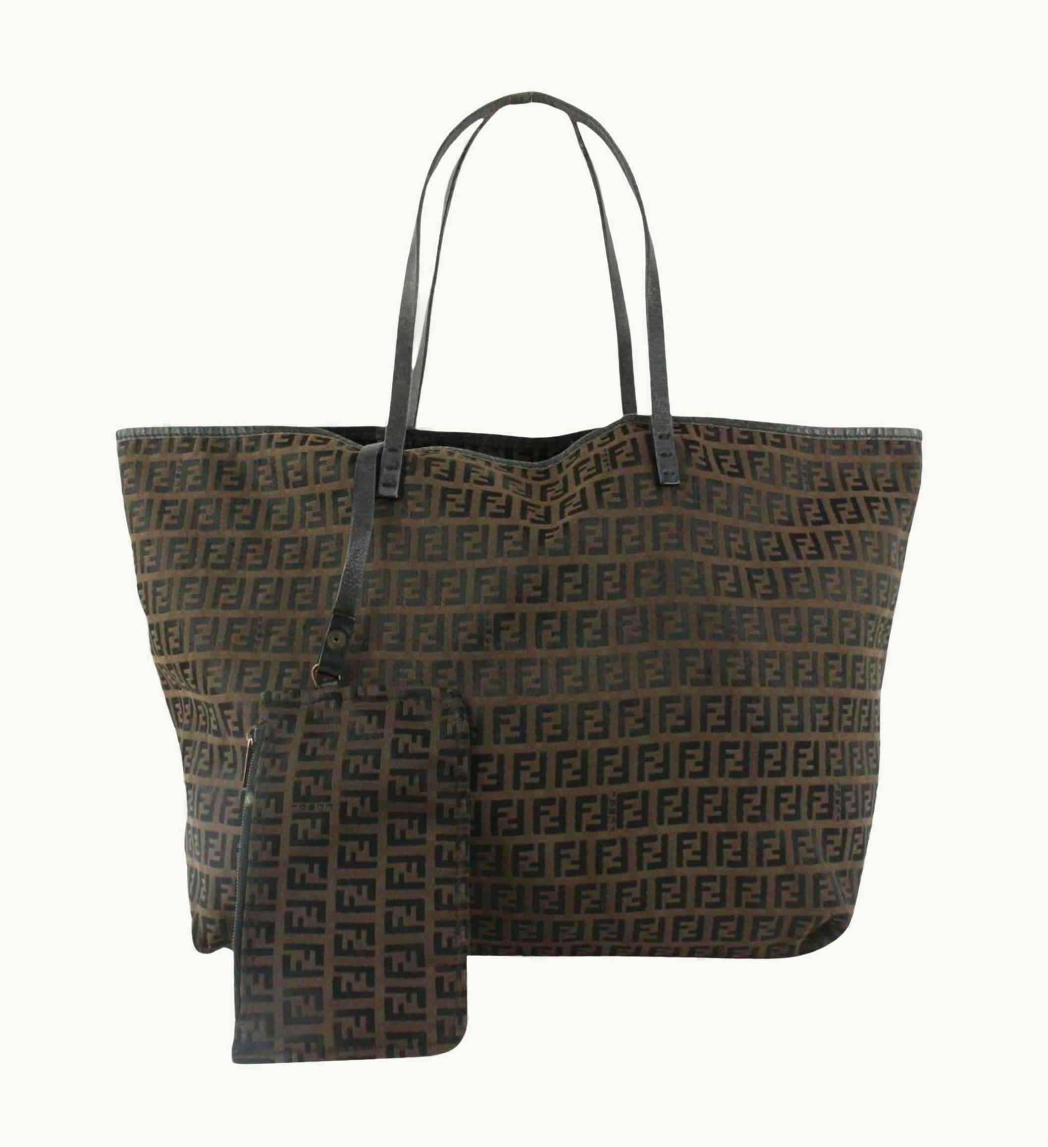 Fendi Fendi Brown Black Monogram Ff Roll Tote Bag 1115f20