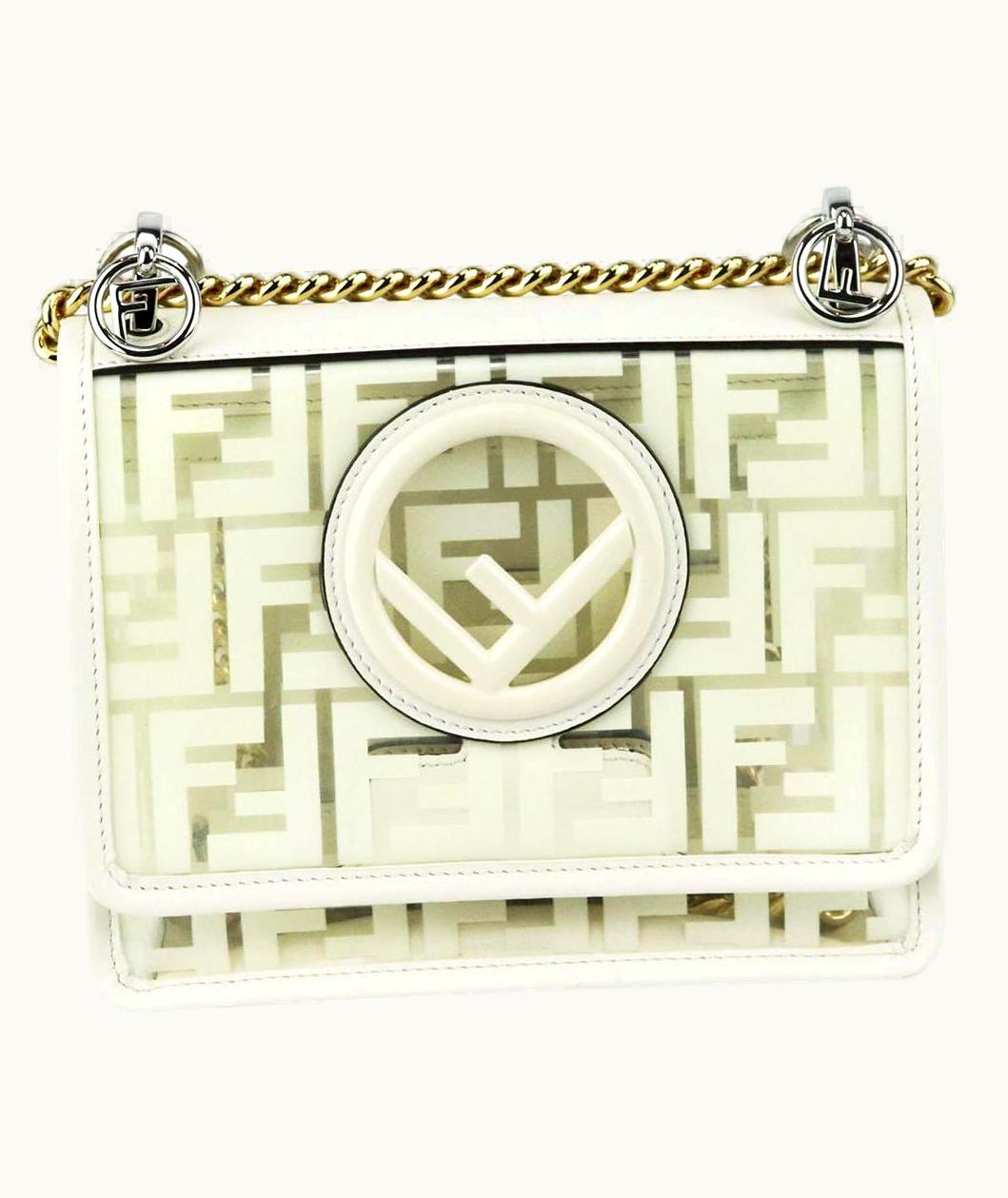 Fendi Fendi Kan I Small Leather And Ff Pvc Shoulder Bag