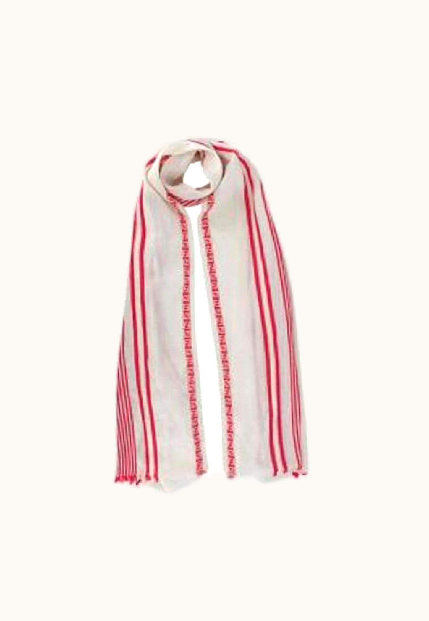 Fendi Fendi Ff Logo Red And Cream Beach Cover UpS/S Scarf