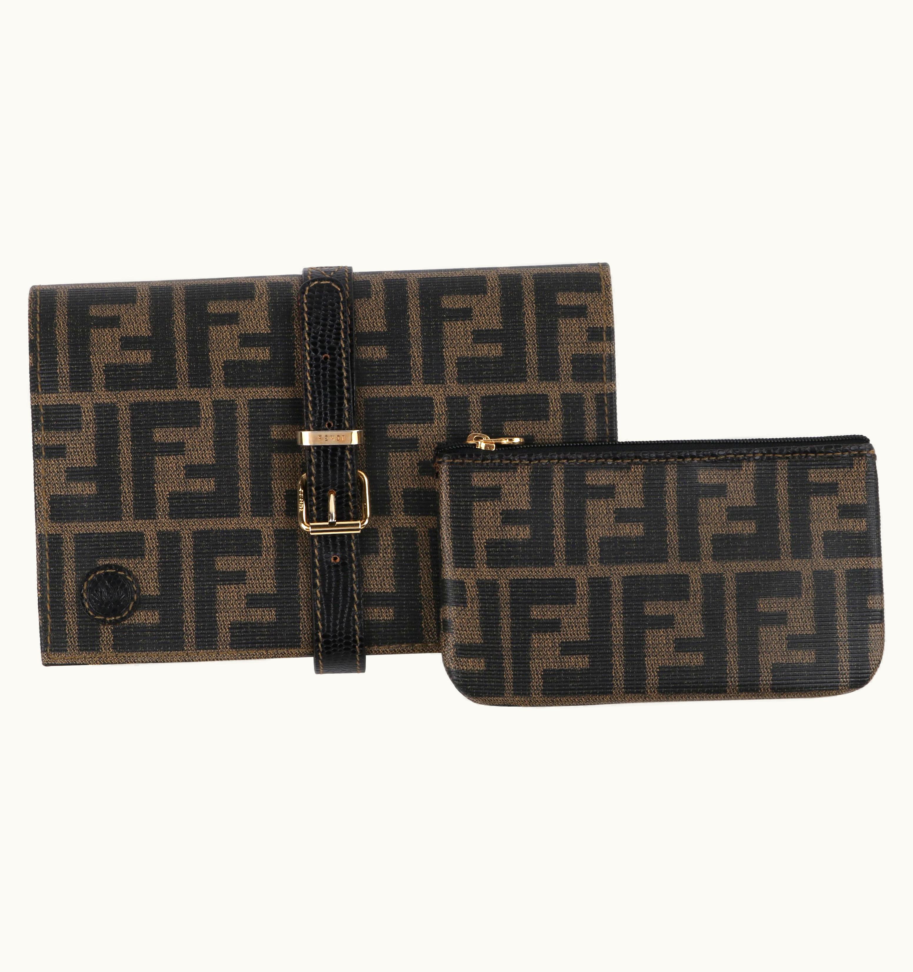 Fendi Fendi Vintage Zucca Clutch Handbag Detachable Pochette Pouch Bags Jewelry Roll