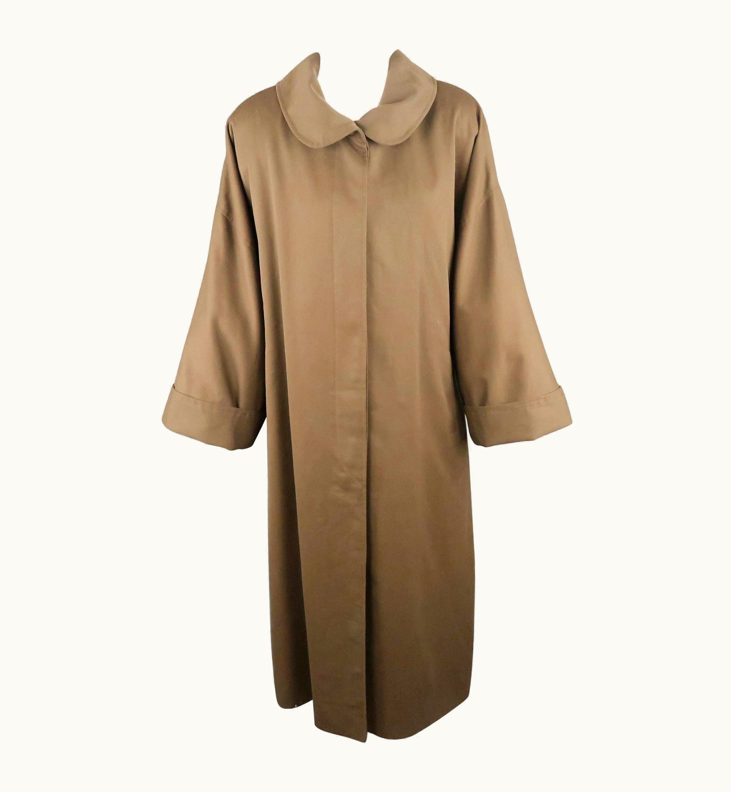 Fendi Vintage 1980' Fendi Olive Round Collar Oversized Over Coat