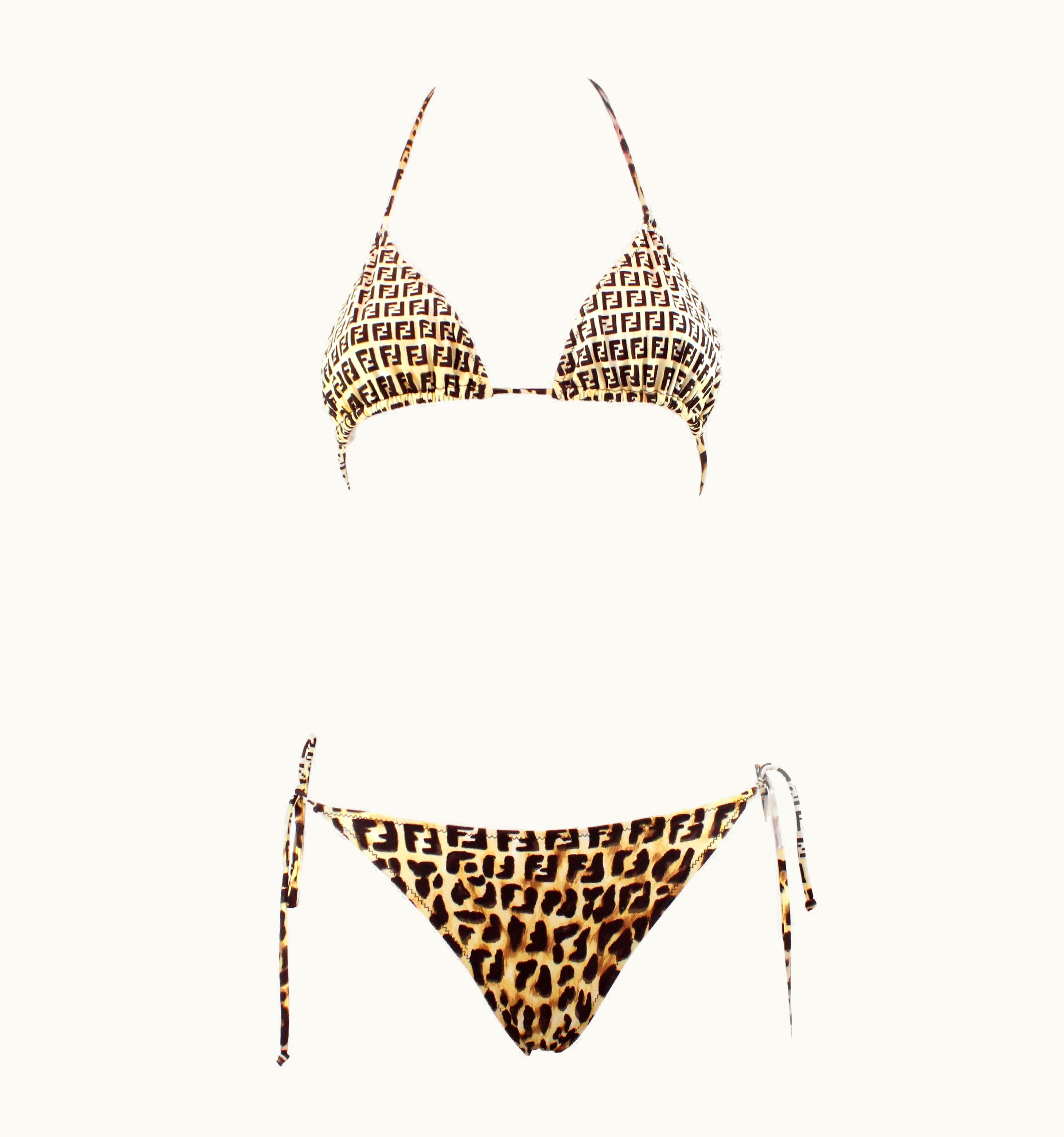 Fendi Fendi Camouflage Leopard Bikini