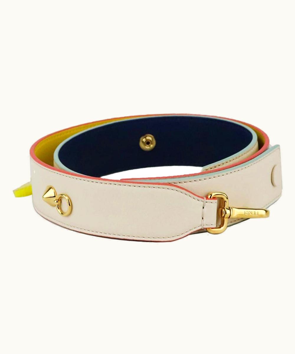 Fendi Fendi Two Tone Leather Bag Strap With Charm