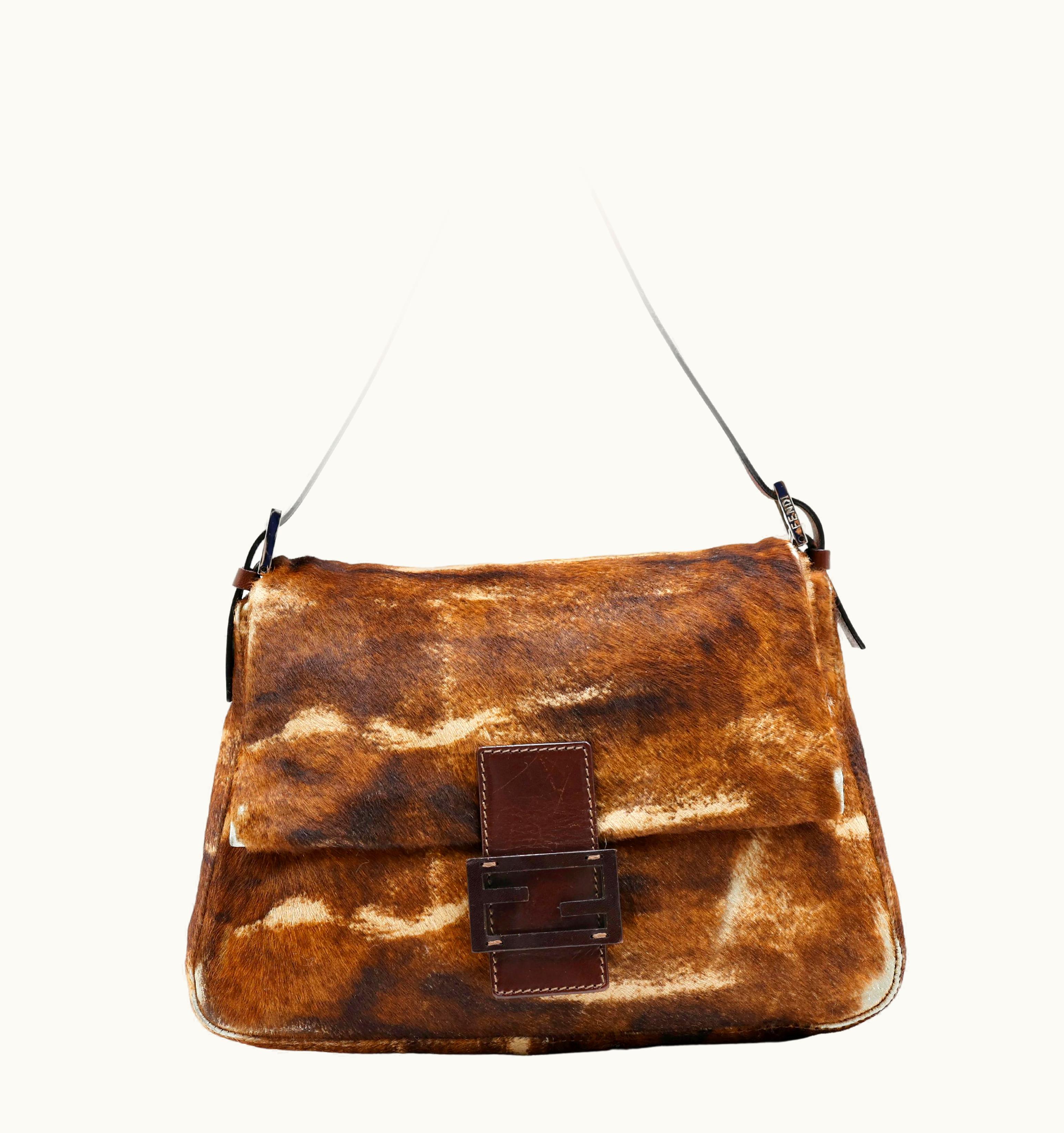 Fendi Fendi Bag Fendi Baguette Mamma In Pony-style Brown Calfskin
