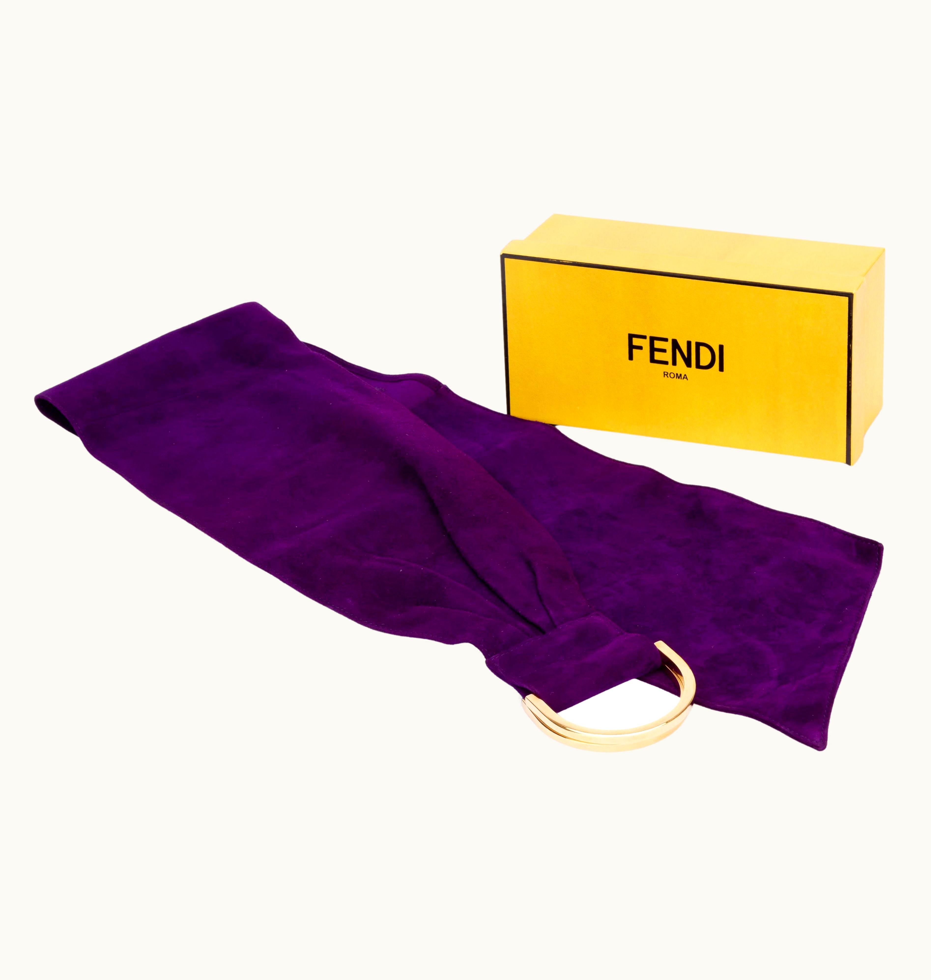Fendi Fendi Vintage Wide Purple Suede Belt