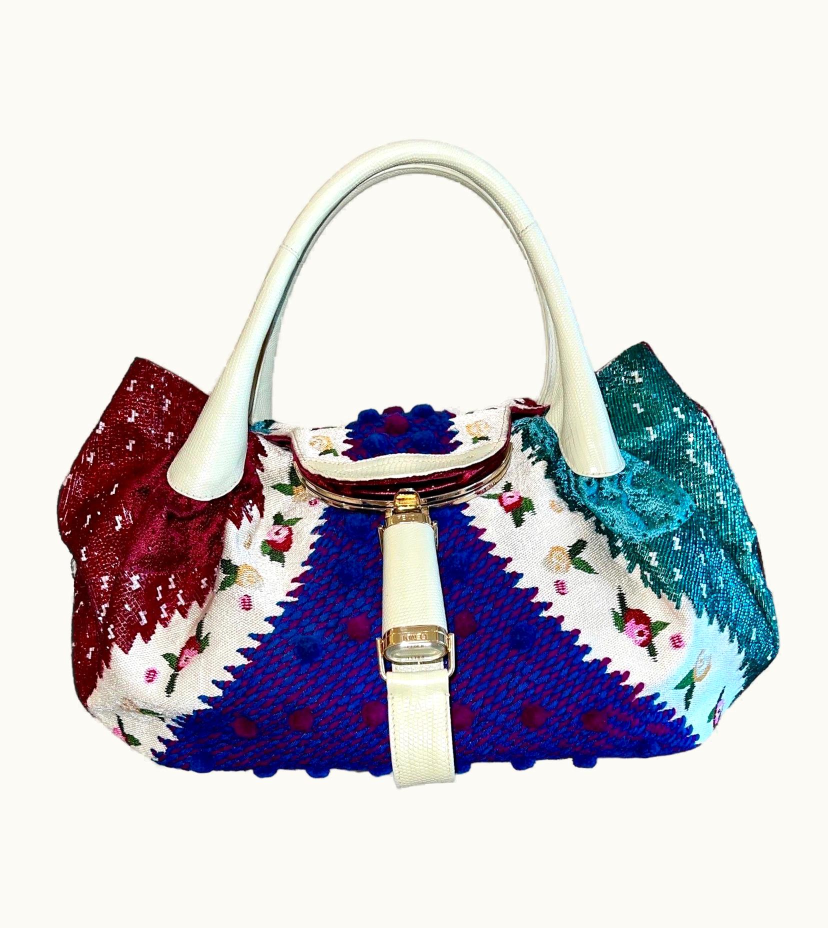 Fendi Rare Fendi Limited Edition Spy Bag Hand-Embroidery Exotic Lizard Skin AW 2005