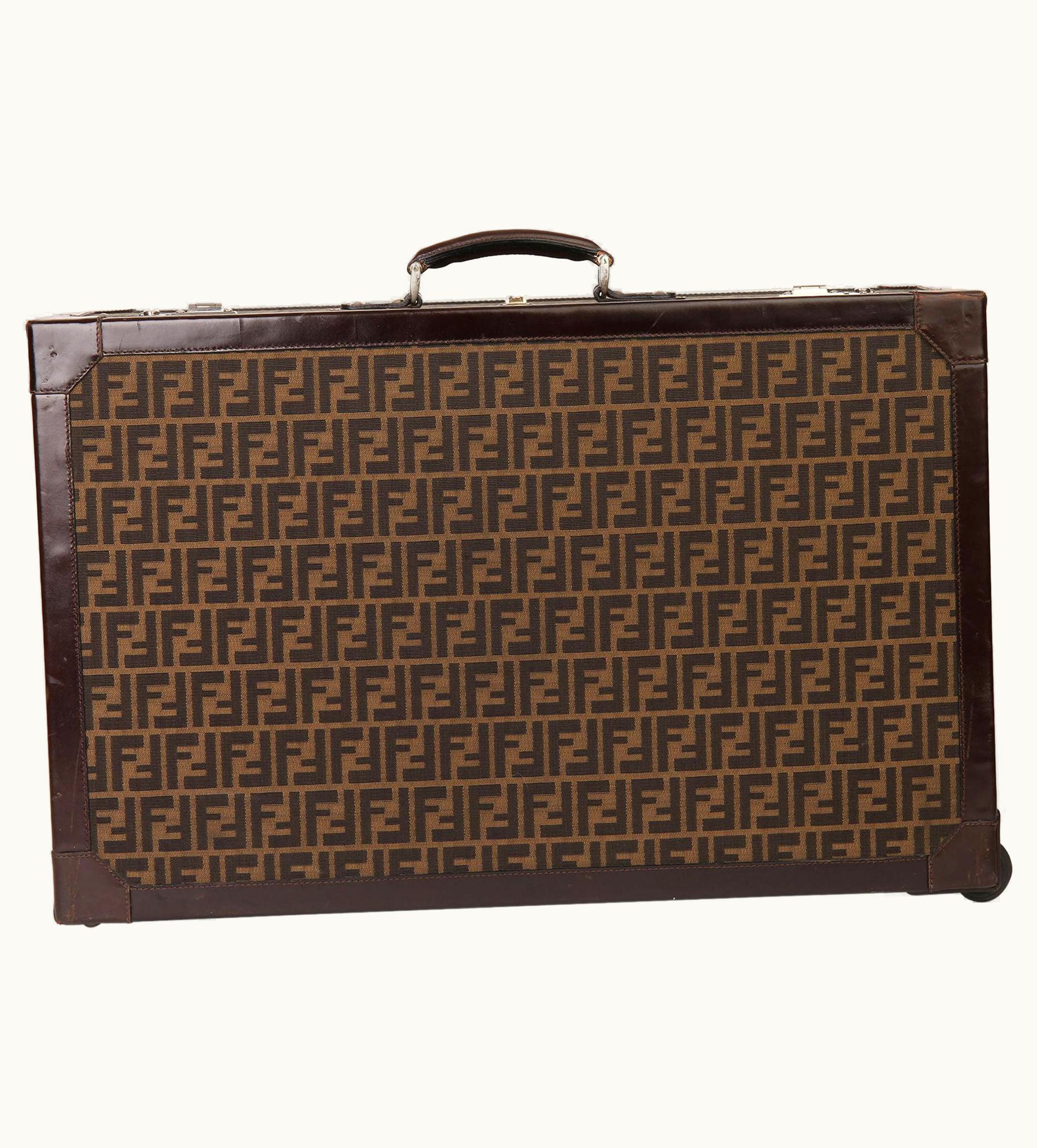 Fendi Fendi Brown Zucca Monogram Canvas Trunk Originally Owned By Karl Lagerfeld