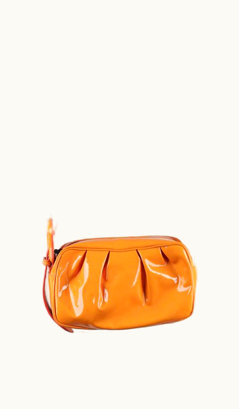 Fendi Fendi Orange Patent Leather Small Camera B Bag Shoulder Bag Handbag