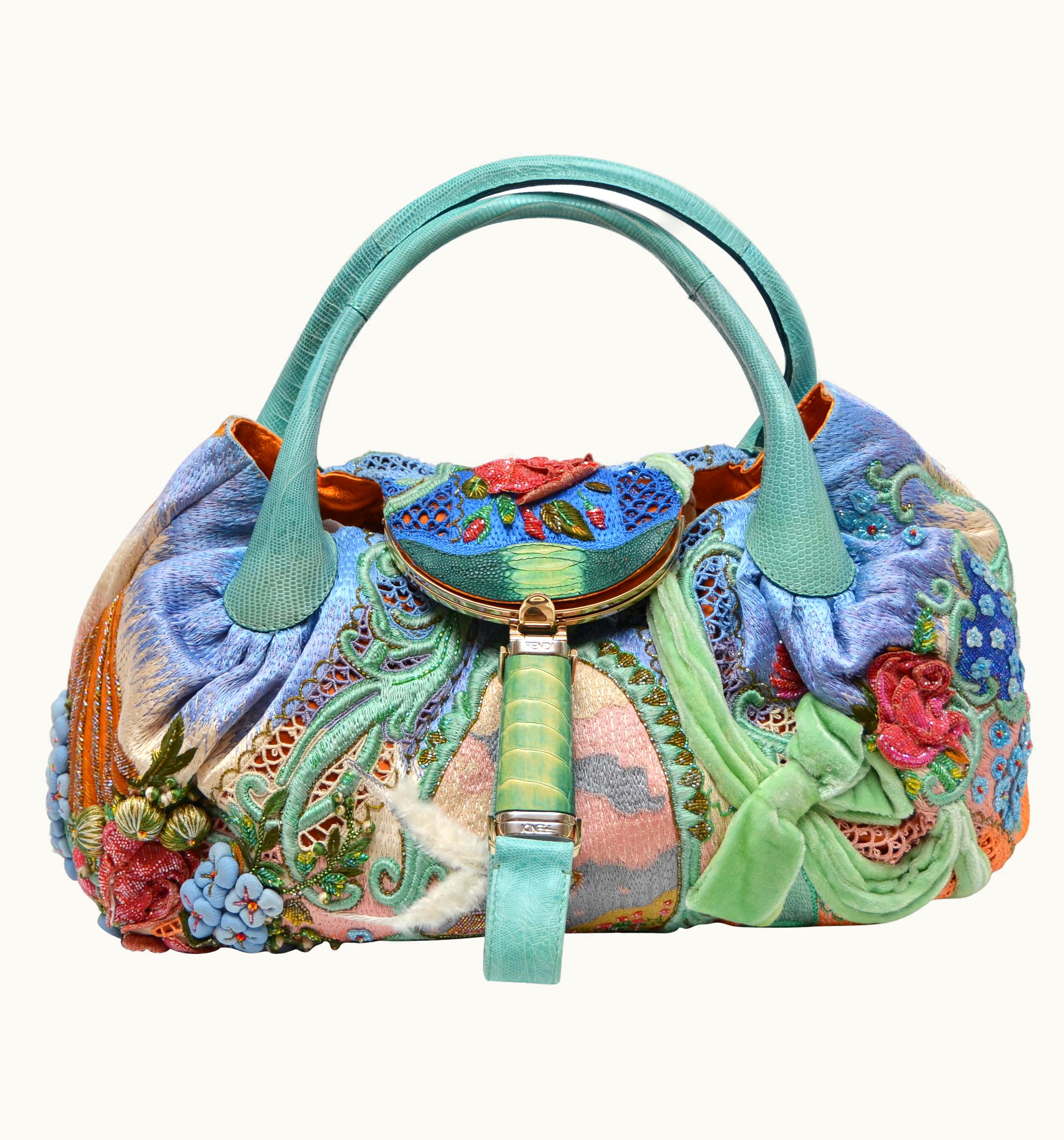 Fendi Extremely Rare Fendi Wisteria Spy Handbag Fashion Art '06 Limited Mint $12