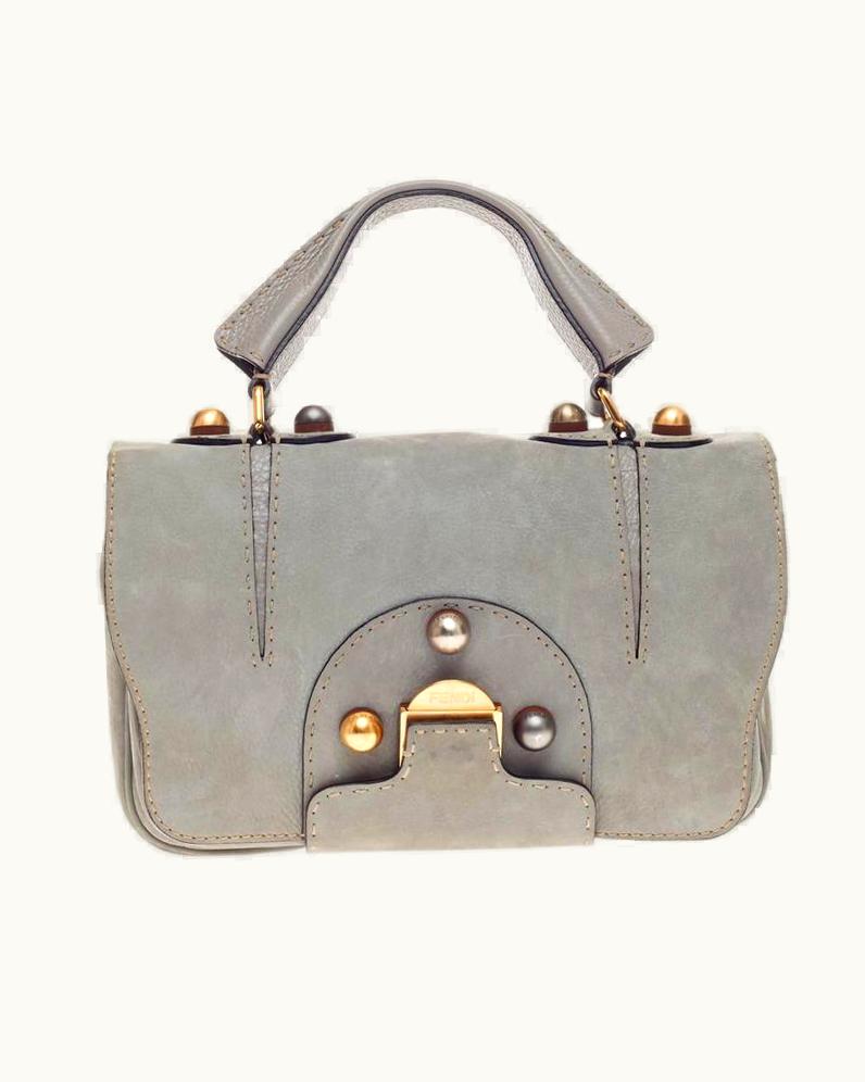 Fendi Fendi Secret Code F3 Convertible Satchel Nubuck Leather