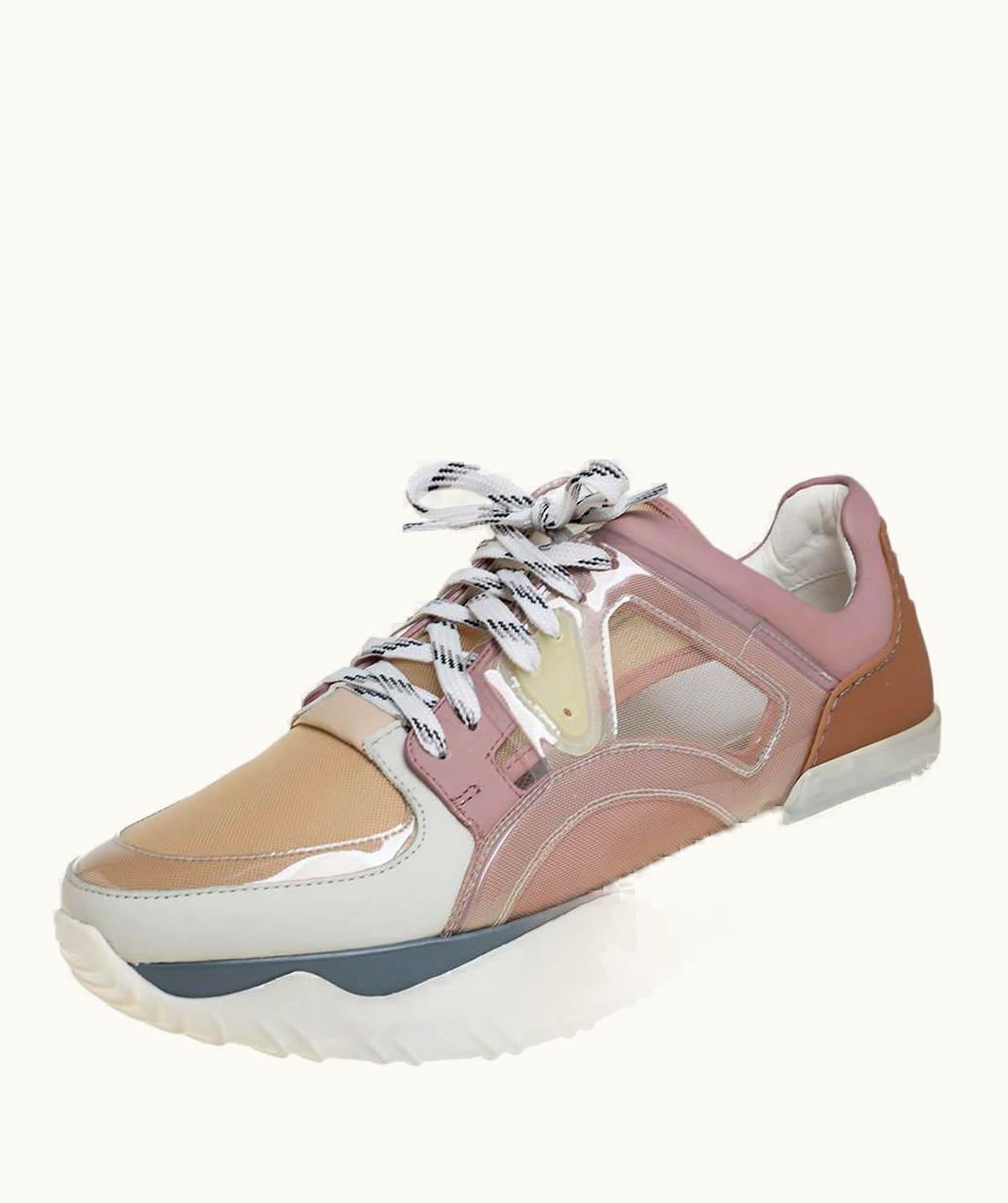 Fendi Fendi Multicolor Mesh And Leather Chunky Low Top Sneakers