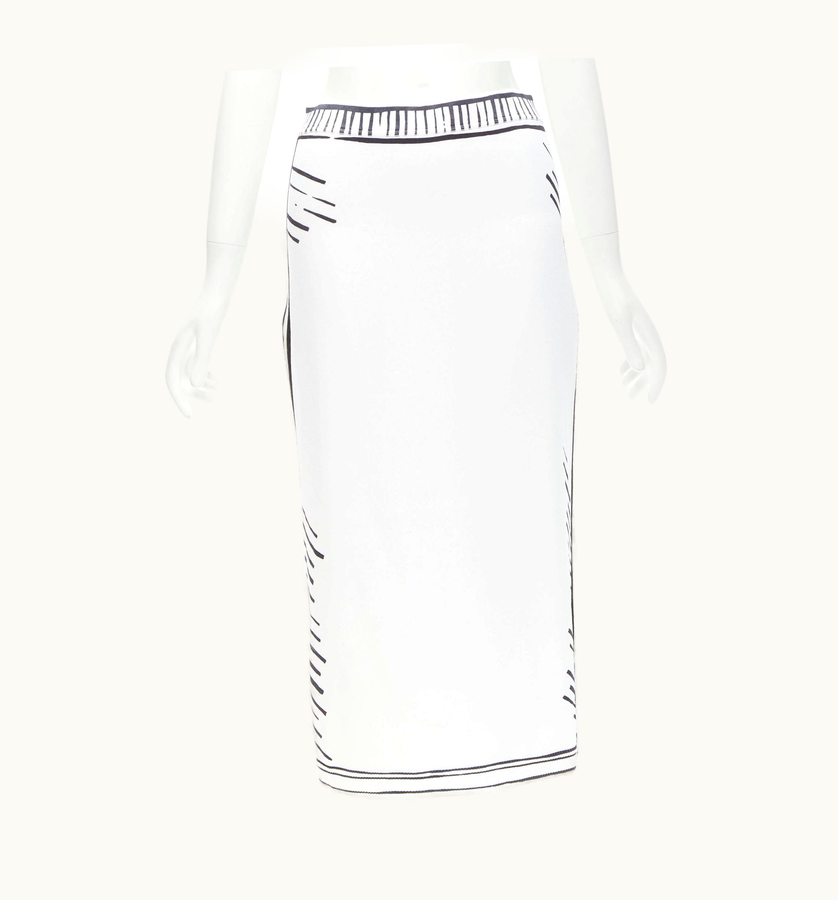 Fendi Fendi 2022 Joshua VIdes California Sky Black White Comic Marker Skirt
