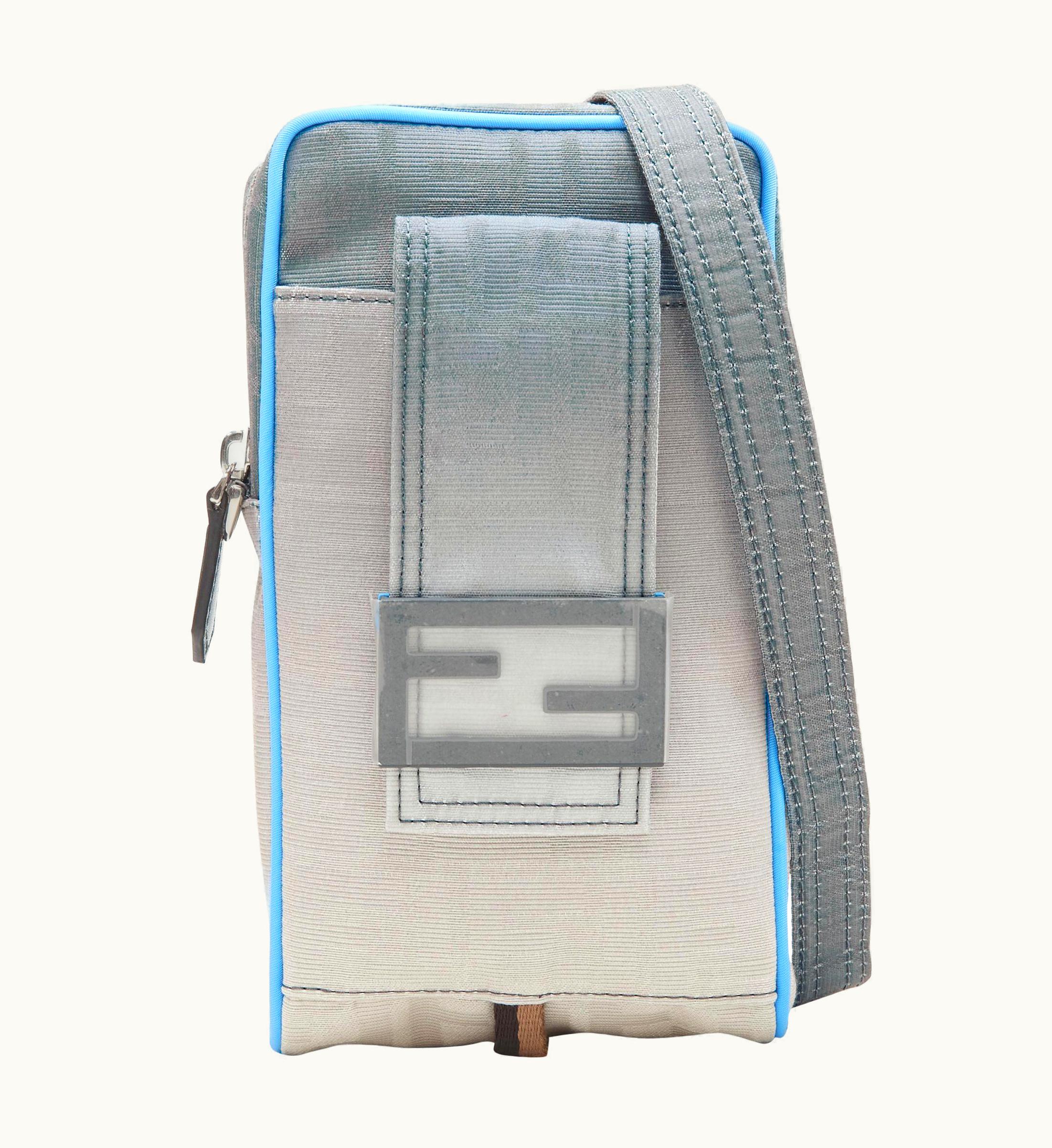 Fendi Fendi Kim Jones 2022 Grey Gradient Ff Zucca Vertical Baguette Crossbody Bag