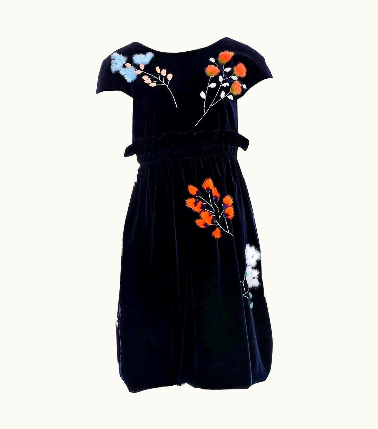 Fendi $3710 Fendi Karl Lagerfeld Runway Kendall Jenner Velvet Mink Dress 2016