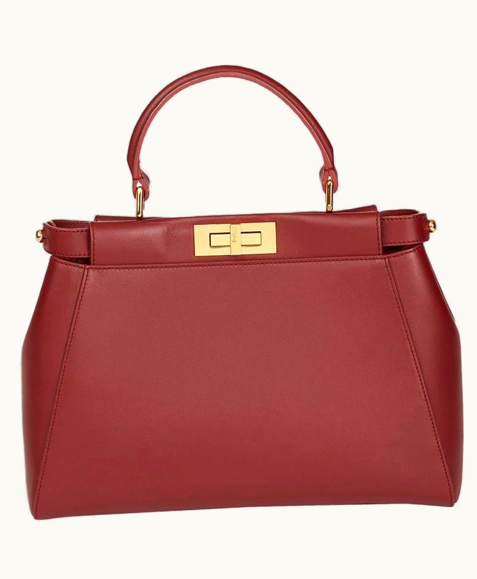 Fendi 2010 Fendi Cherry Red Calfskin Leather Regular Peekaboo UZ0599793