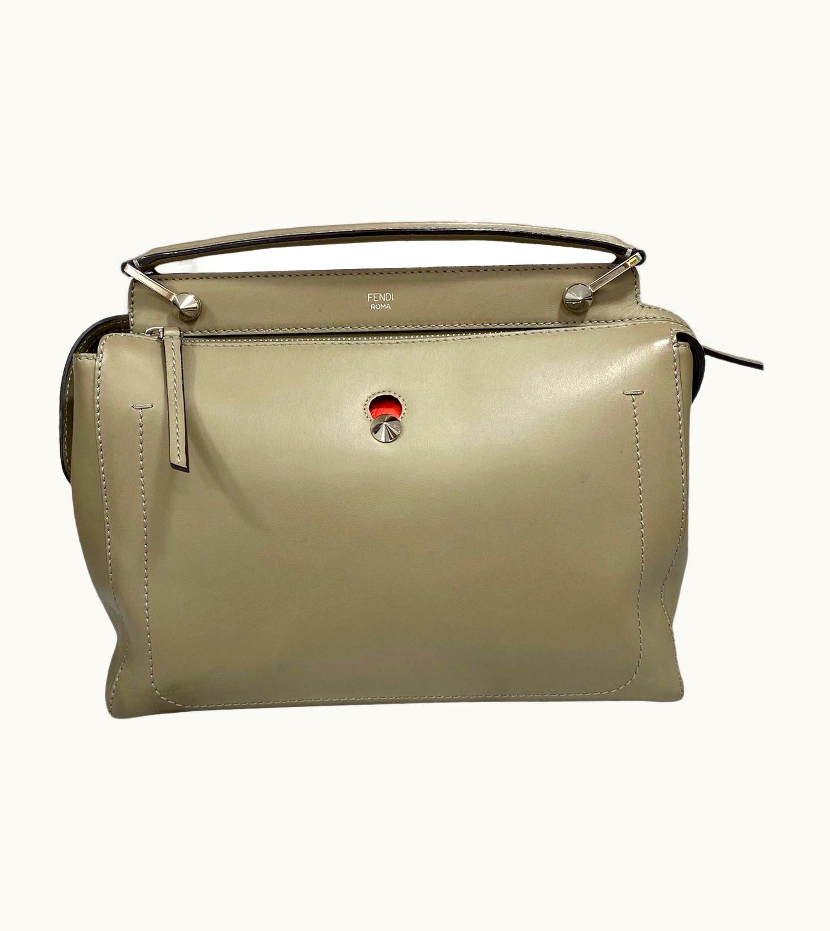 Fendi Fendi Dotcom Beige Leather Shoulder Bag
