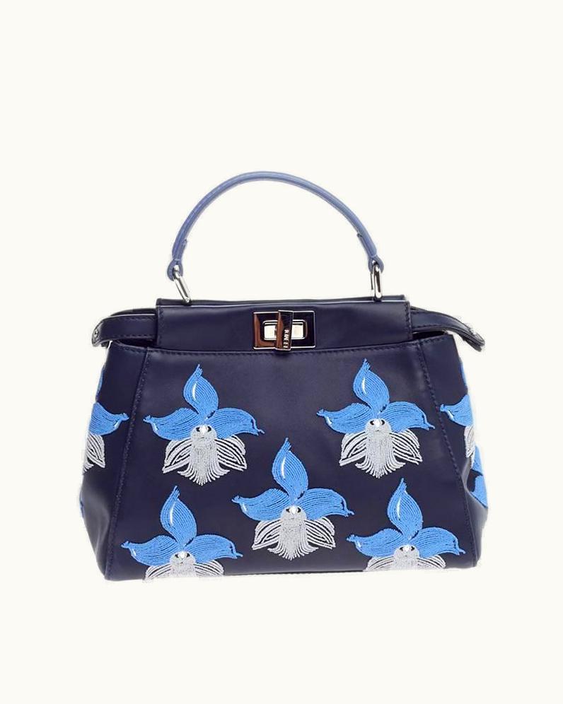 Fendi Fendi Peekaboo Embroidered Leather Mini UZ0599837