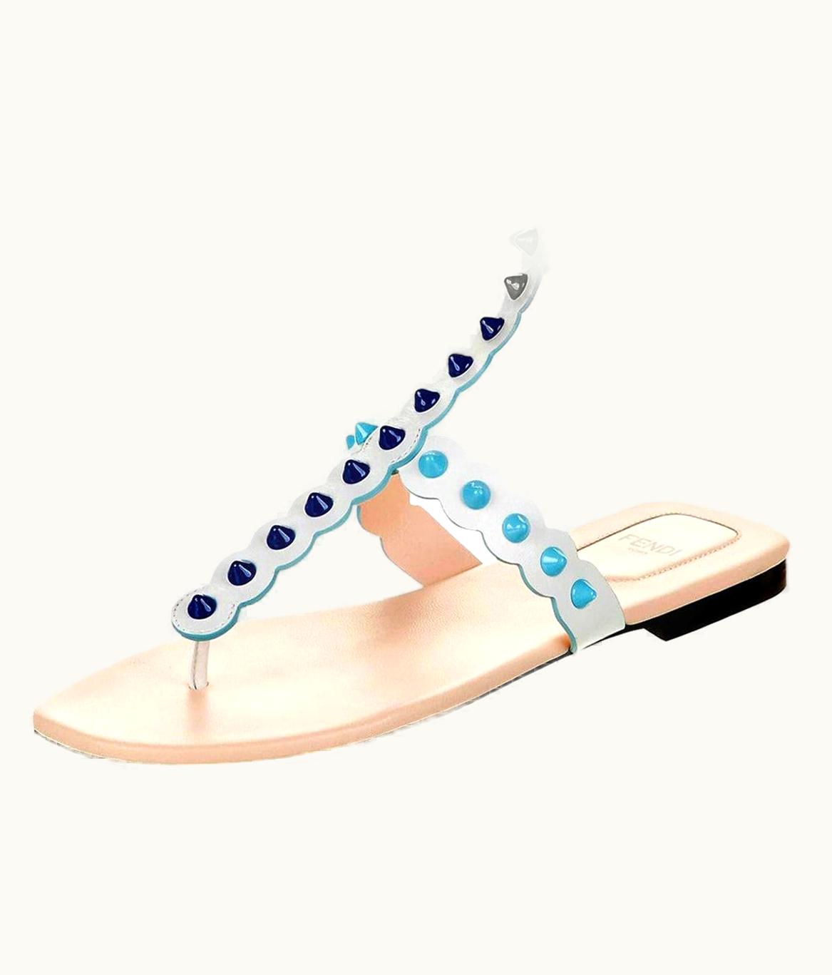 Fendi Fendi S/S 2017 Monster Leather Sandals Flats