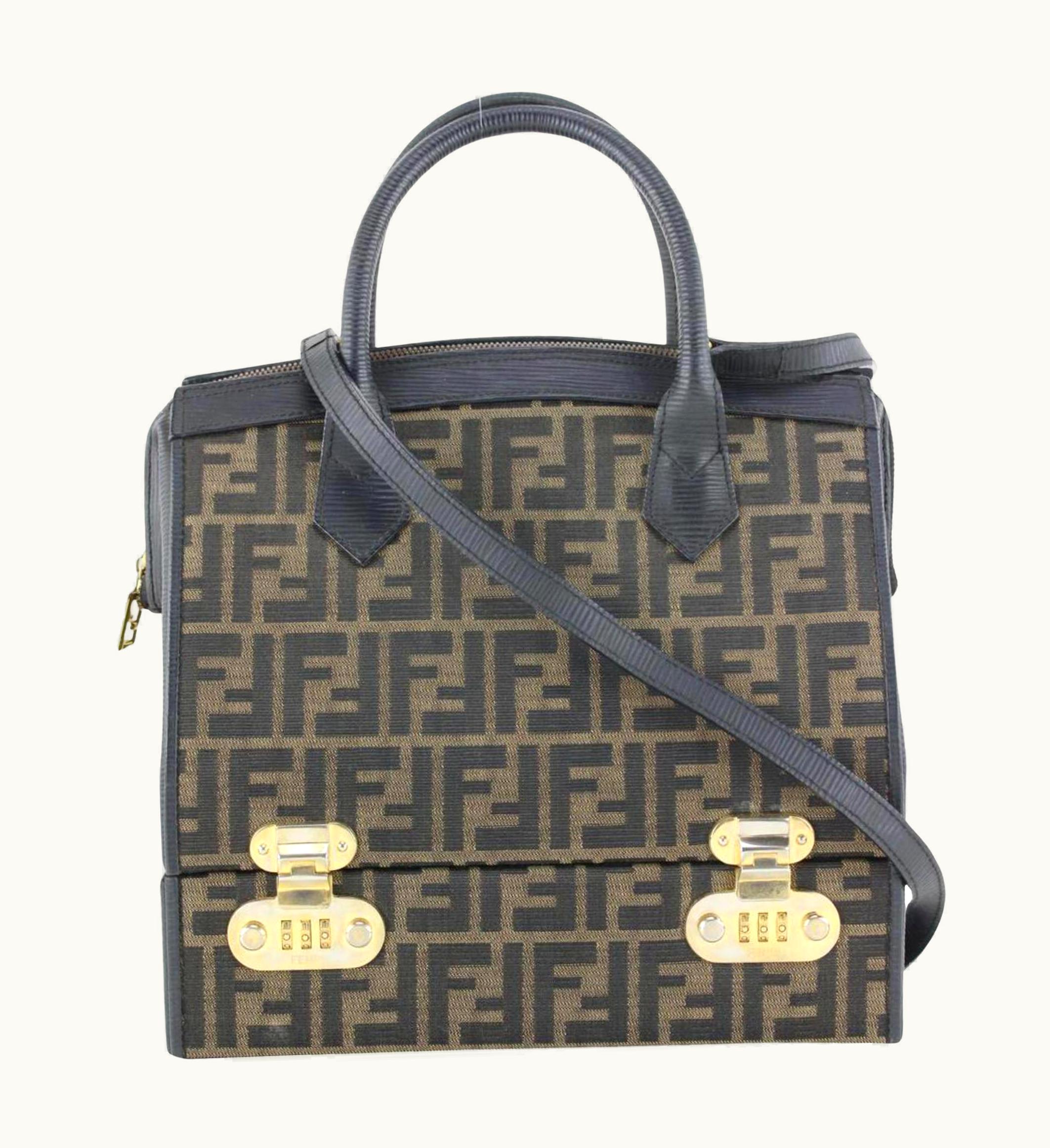Fendi Fendi Monogram Zucca Vanity Trunk Train Case Travel Crossbody Bag 1fj1013