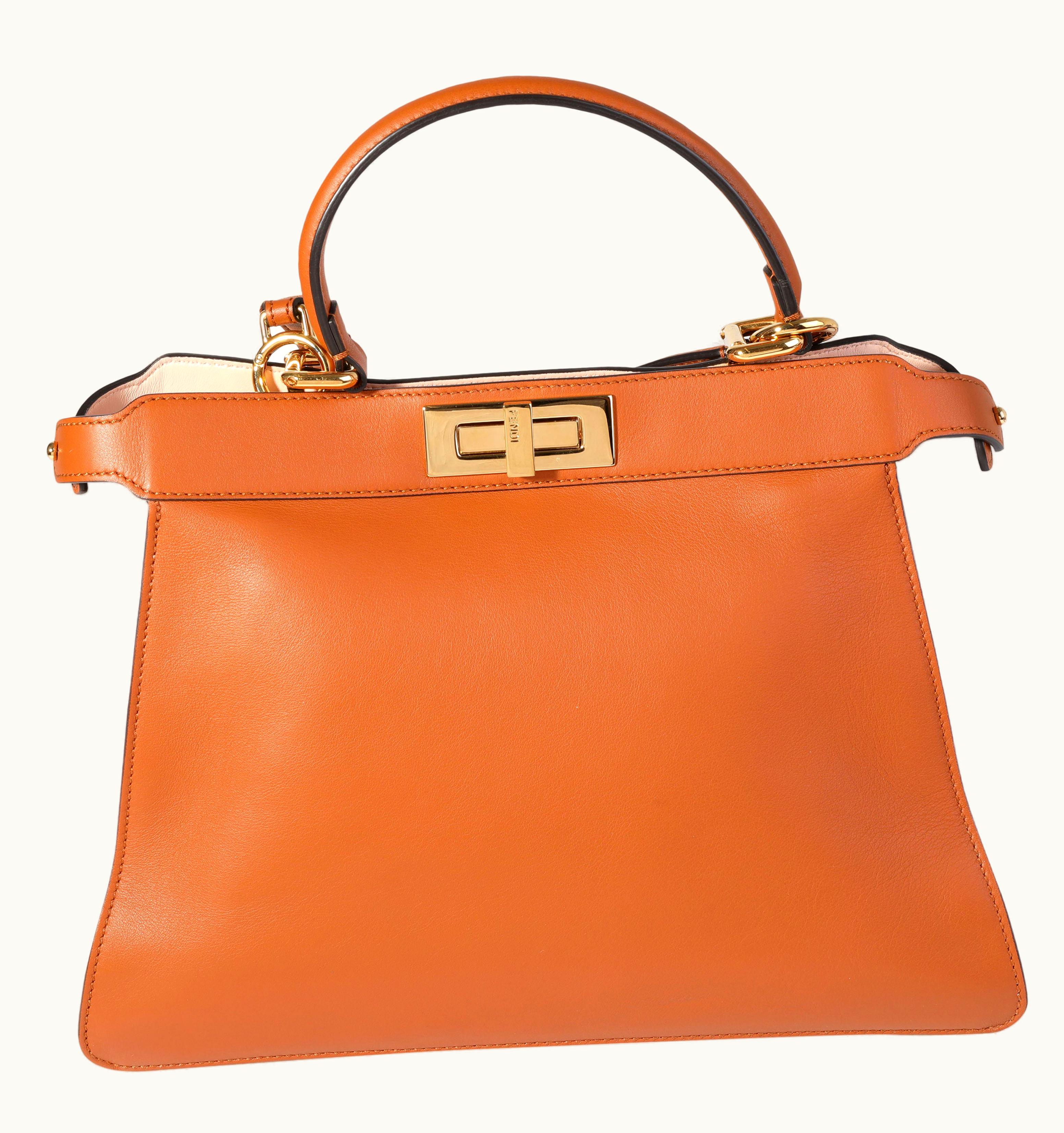 Fendi Fendi Brandy Calfskin Medium Peekaboo I See U Satchel