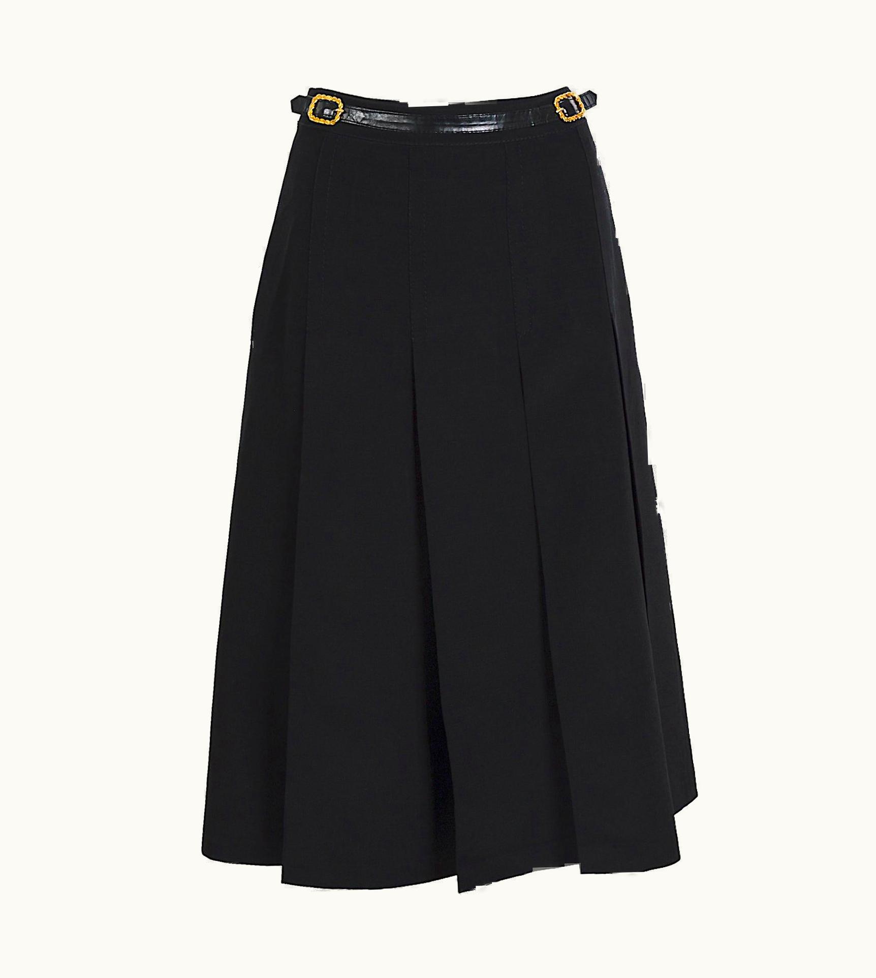 Celine Céline Paris Vintage 1980s Black Pleated Skirt