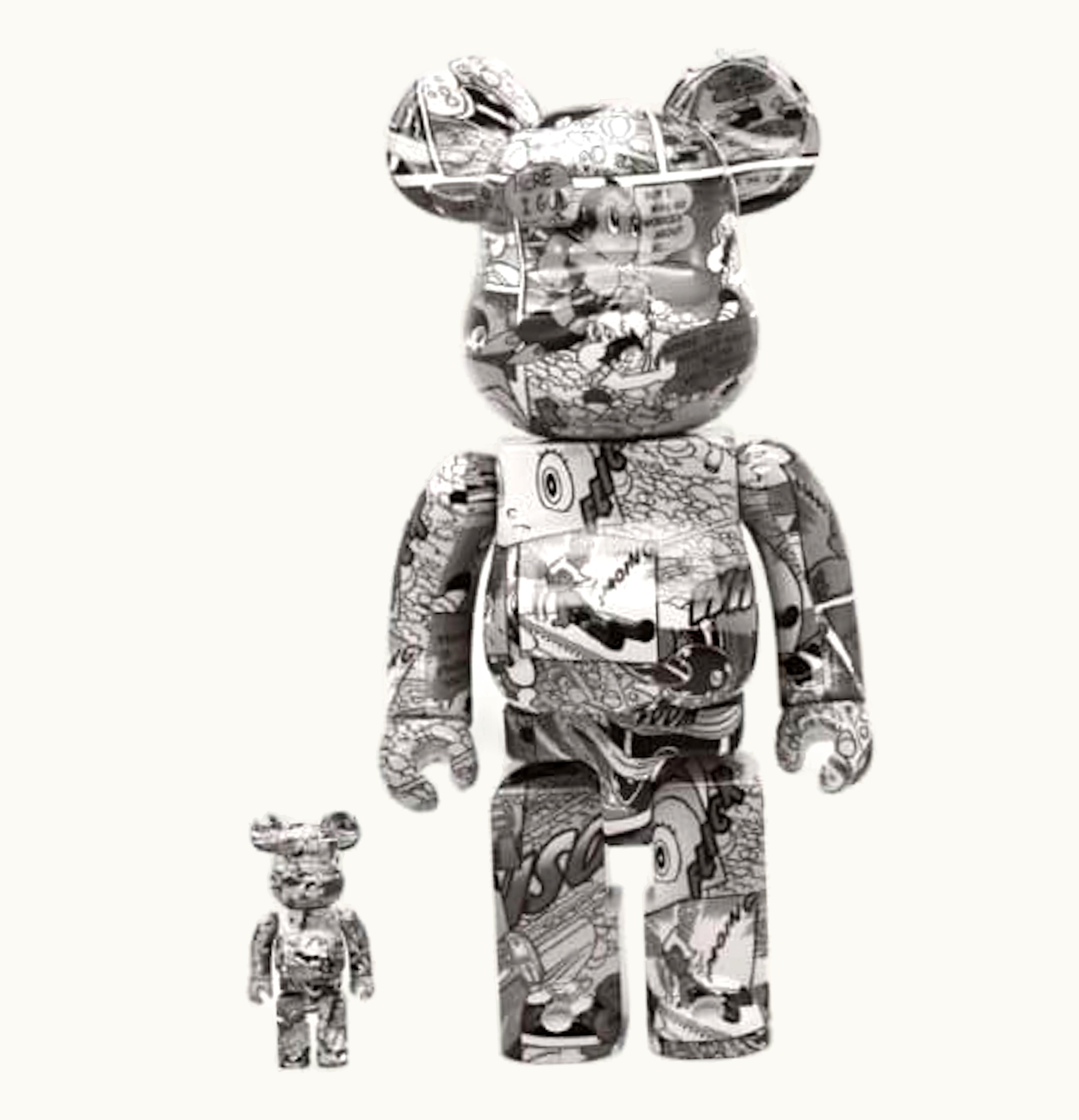 Bearbrick Bearbrick Astro Boy Manga Comic Pattern 100 400 Set Black White