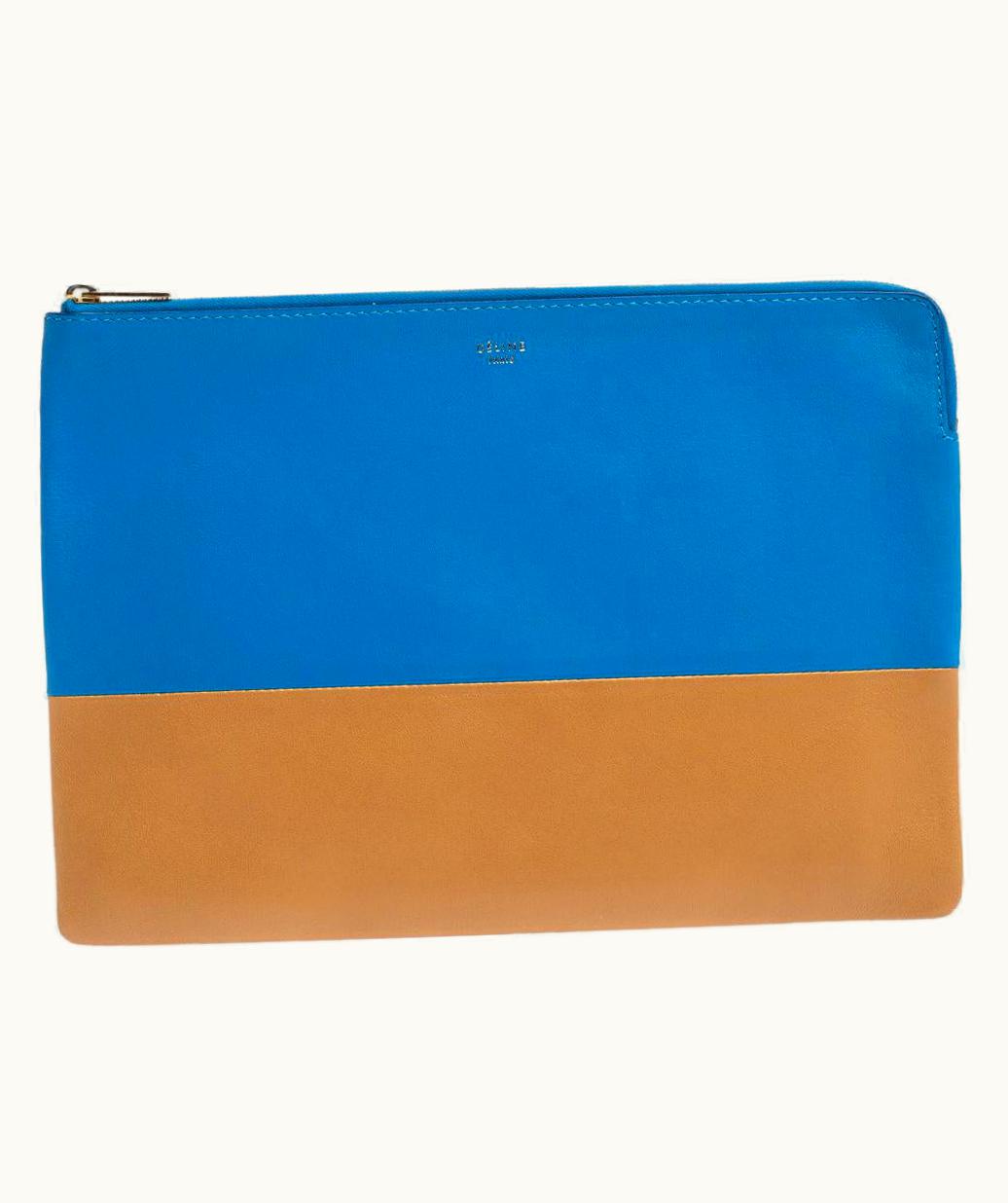 Celine Celine Blue/Brown Leather Solo Clutch