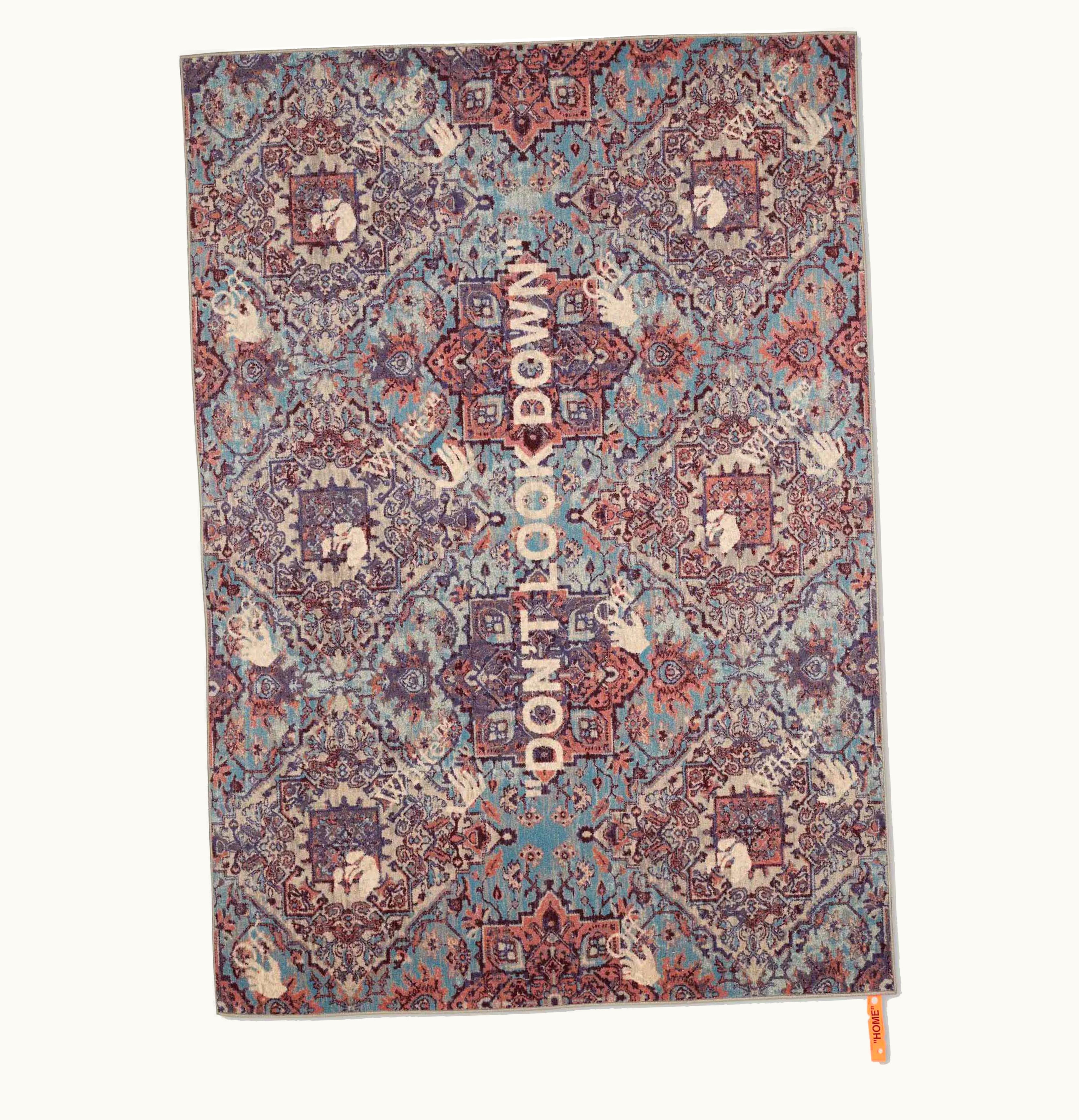 OFF-WHITE Off White Quote Motif Patterned Rug Multicolor