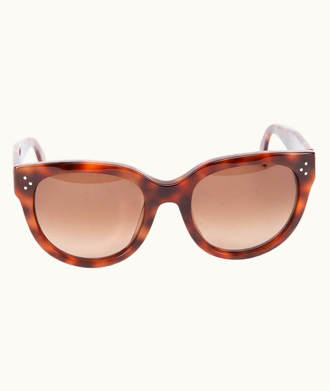 Celine Céline Women' Brown Tortoise Shell Oversized Rounded Sunglasses
