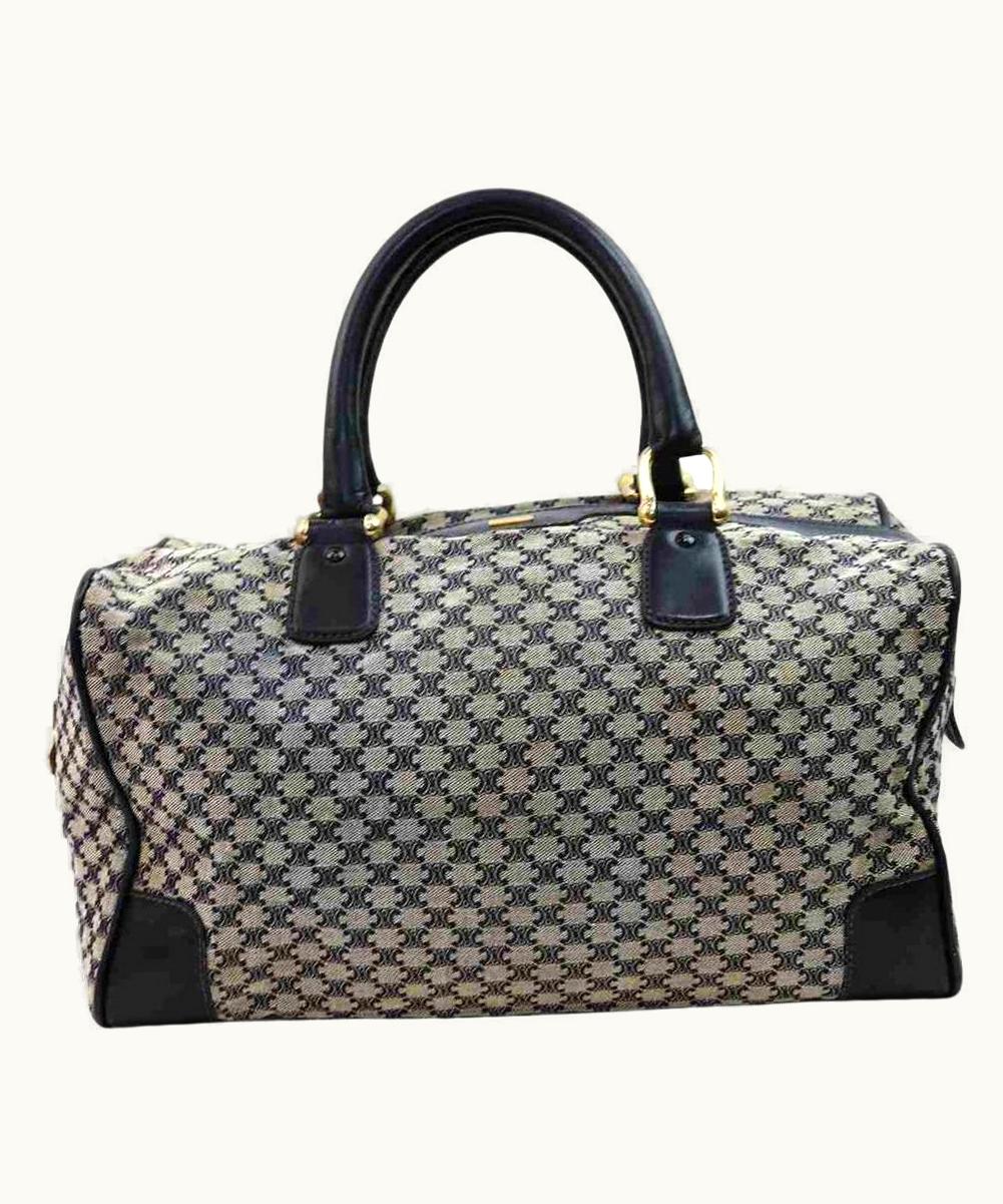 Celine Céline Navy Monogram Macadam Boston Duffle