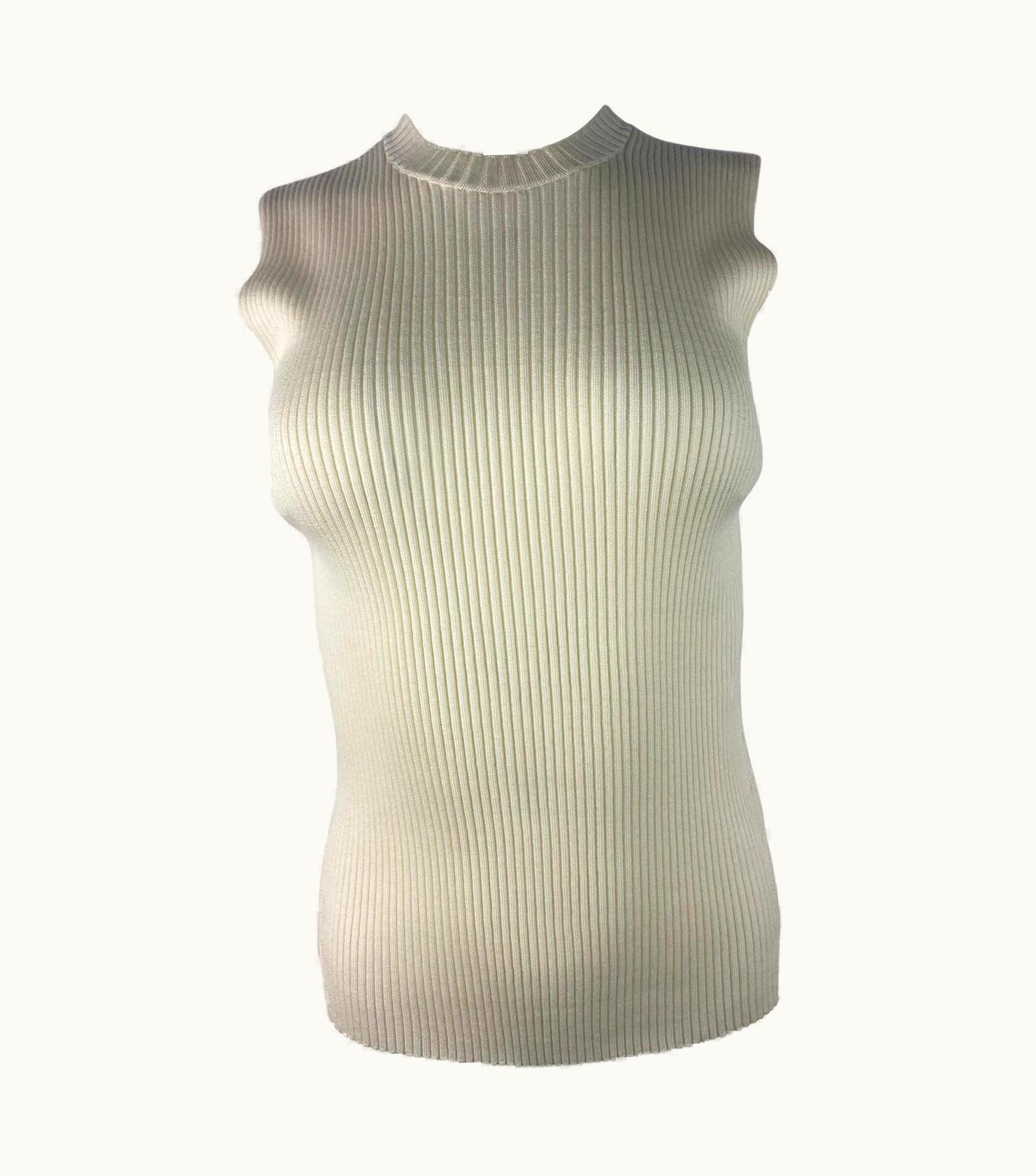 Celine Celine CreamS/S Ivory Knit Top, arge