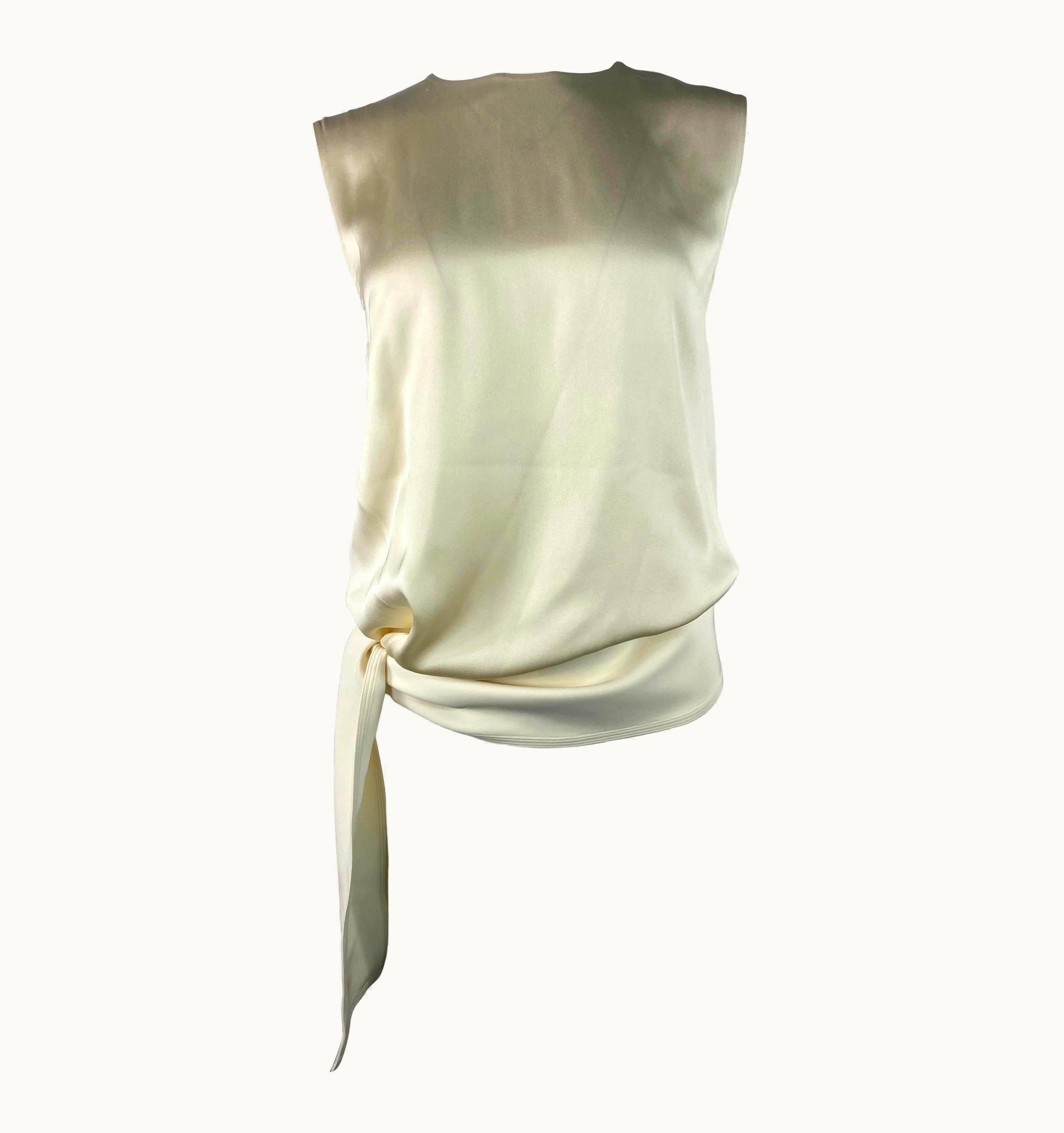 Celine Celine Cream Silk Blouse Top