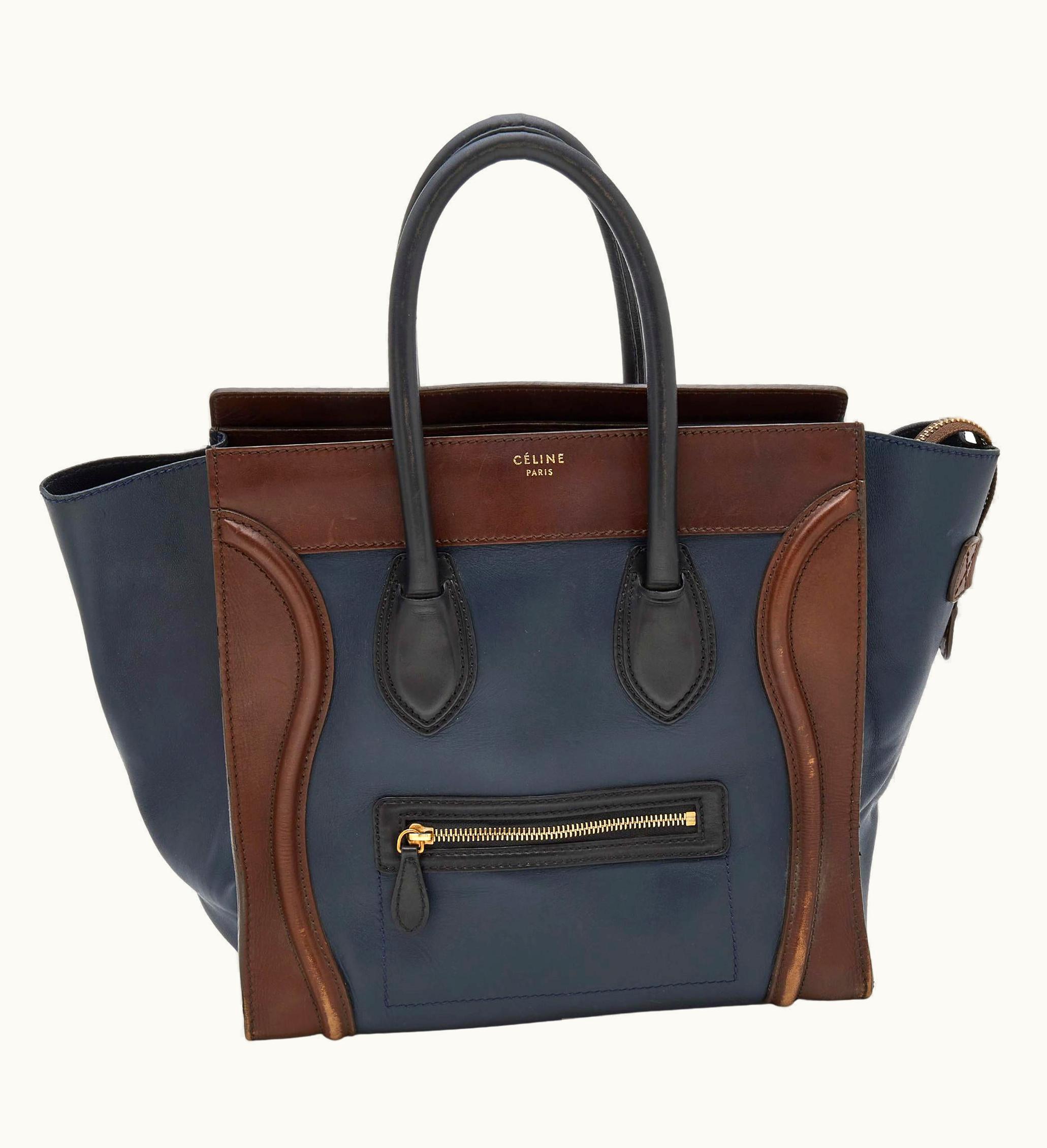 Celine Celine Tri-Color Leather Mini Luggage Tote