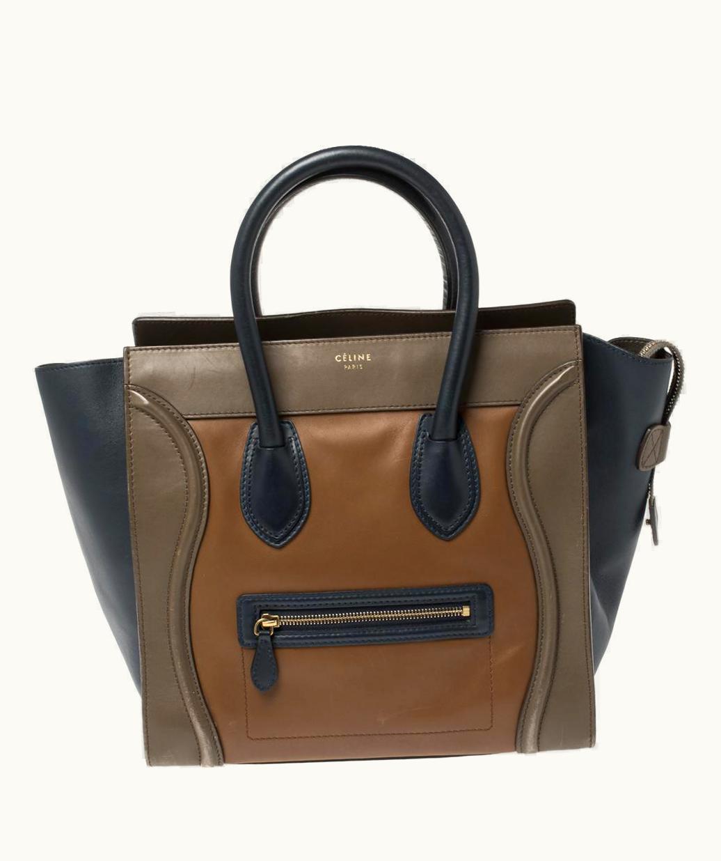 Celine Celine Tri Color Leather Mini Luggage Tote