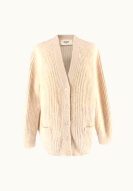 Celine Celine Cream Mohair & Silk Button-Down Cardigan UZ0600230
