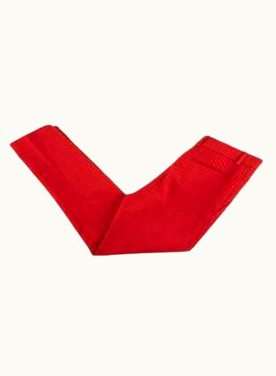 Celine Celine Red & Black Cotton & Wool Cigarette Trousers