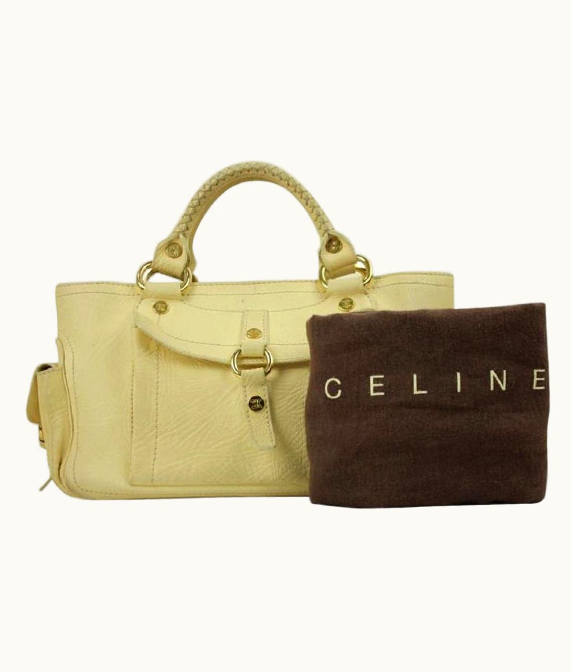 Celine Céline Boogie Ivory Ce02 Cream Leather Satchel